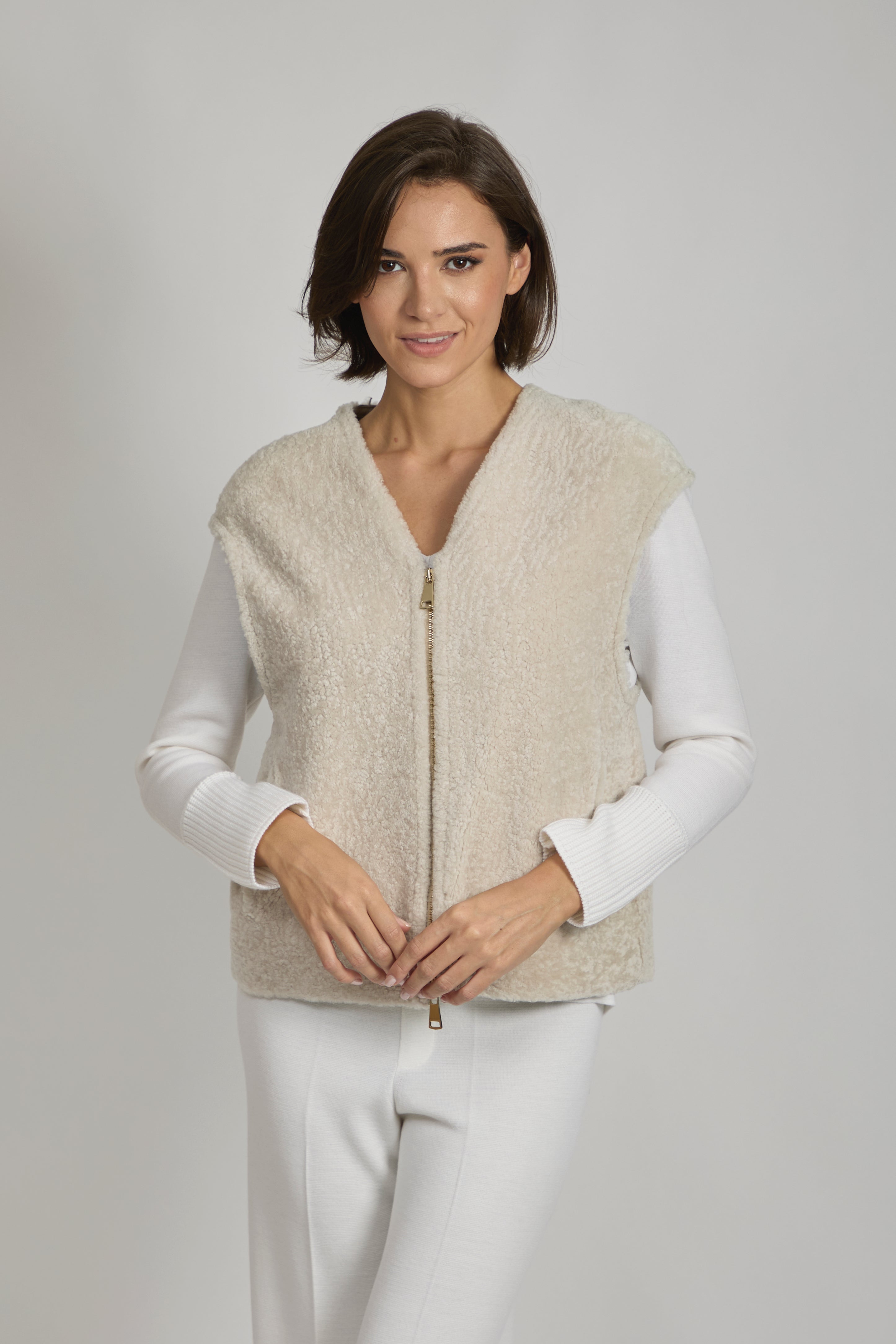 Gilet en nappa angora