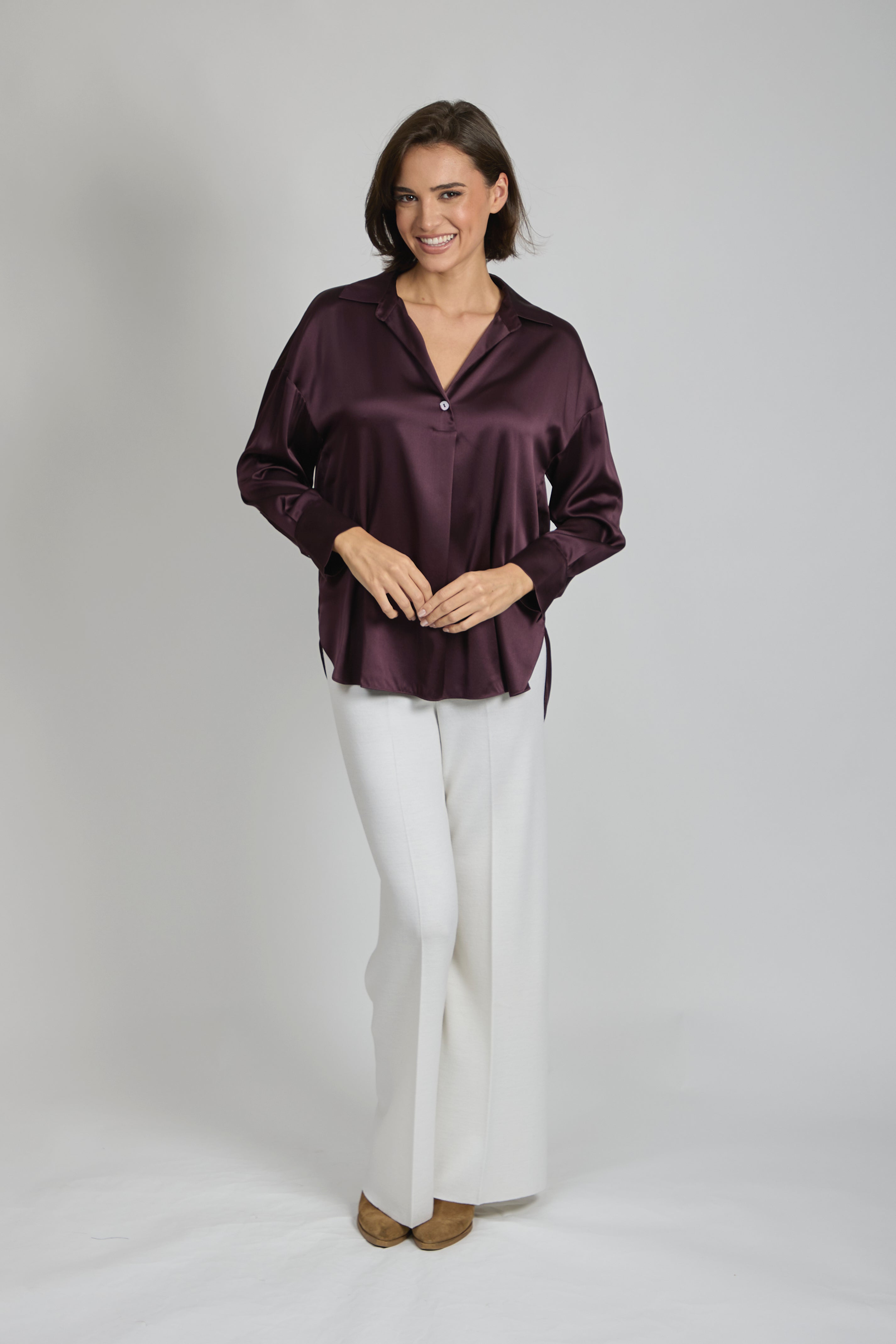Chemise en soie à manches longues Soja