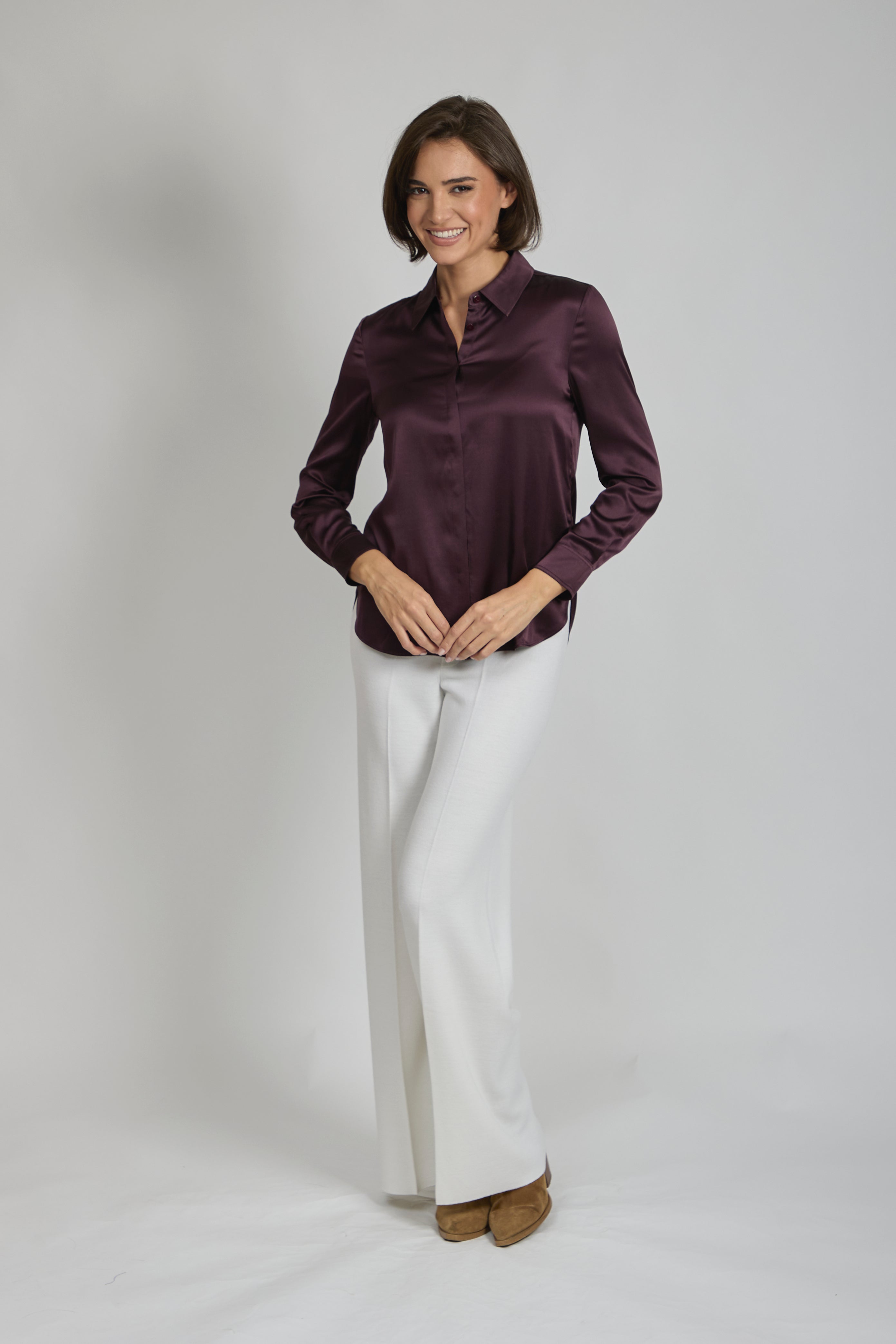 Chemise en soie à manches longues Soja