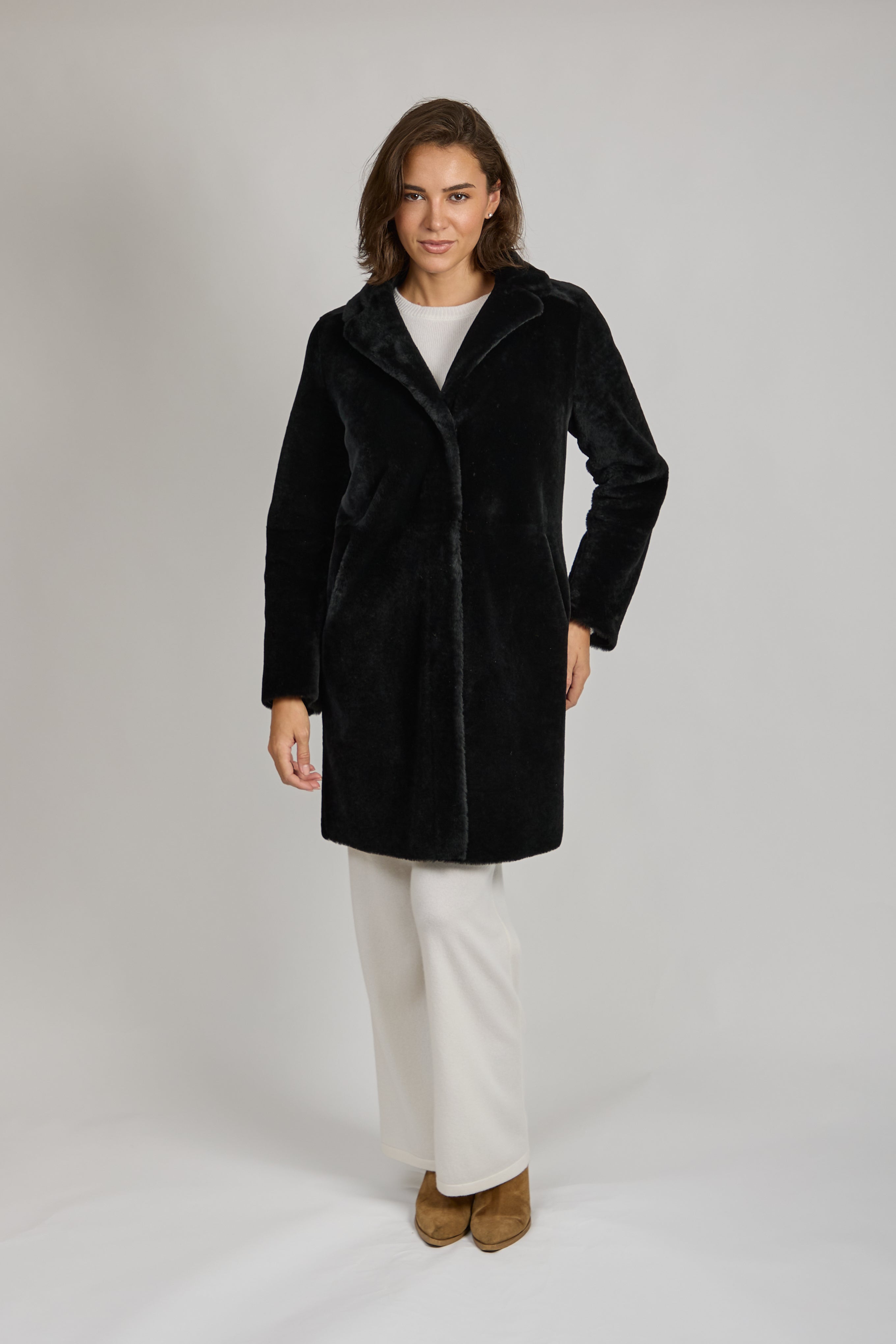 Black Shearling Coat