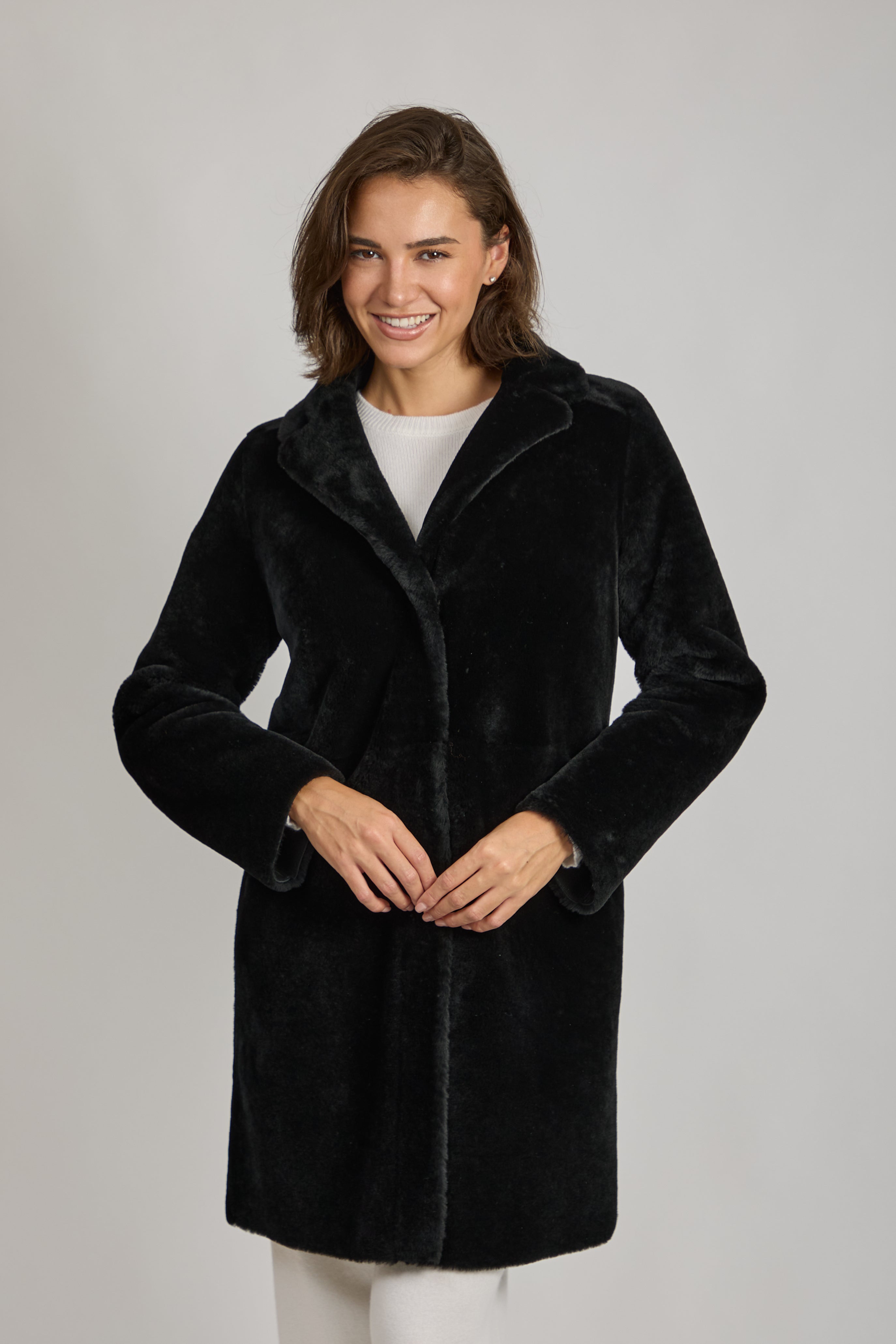 Black Shearling Coat