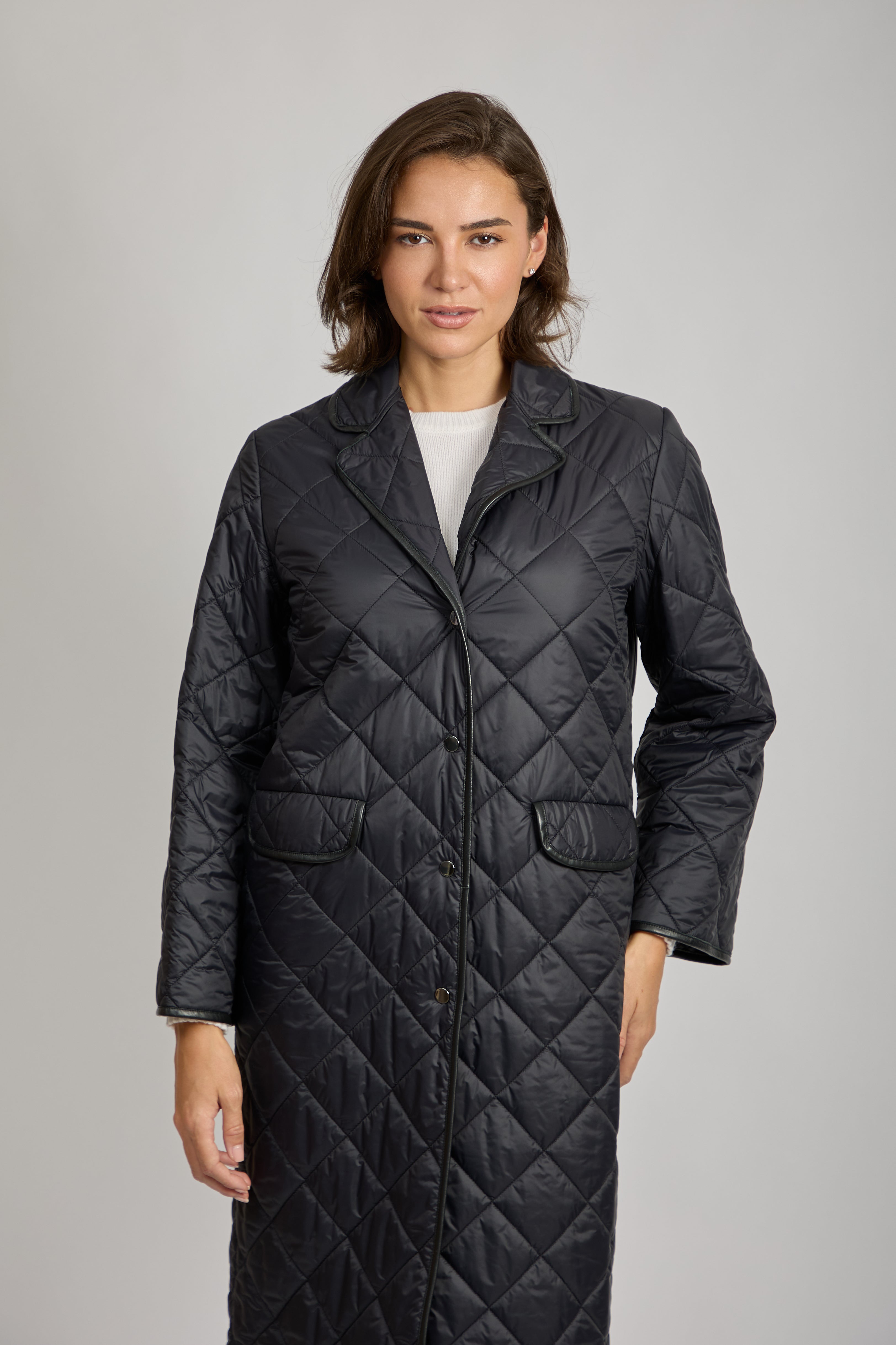 Cashmere Quilted Coat Black