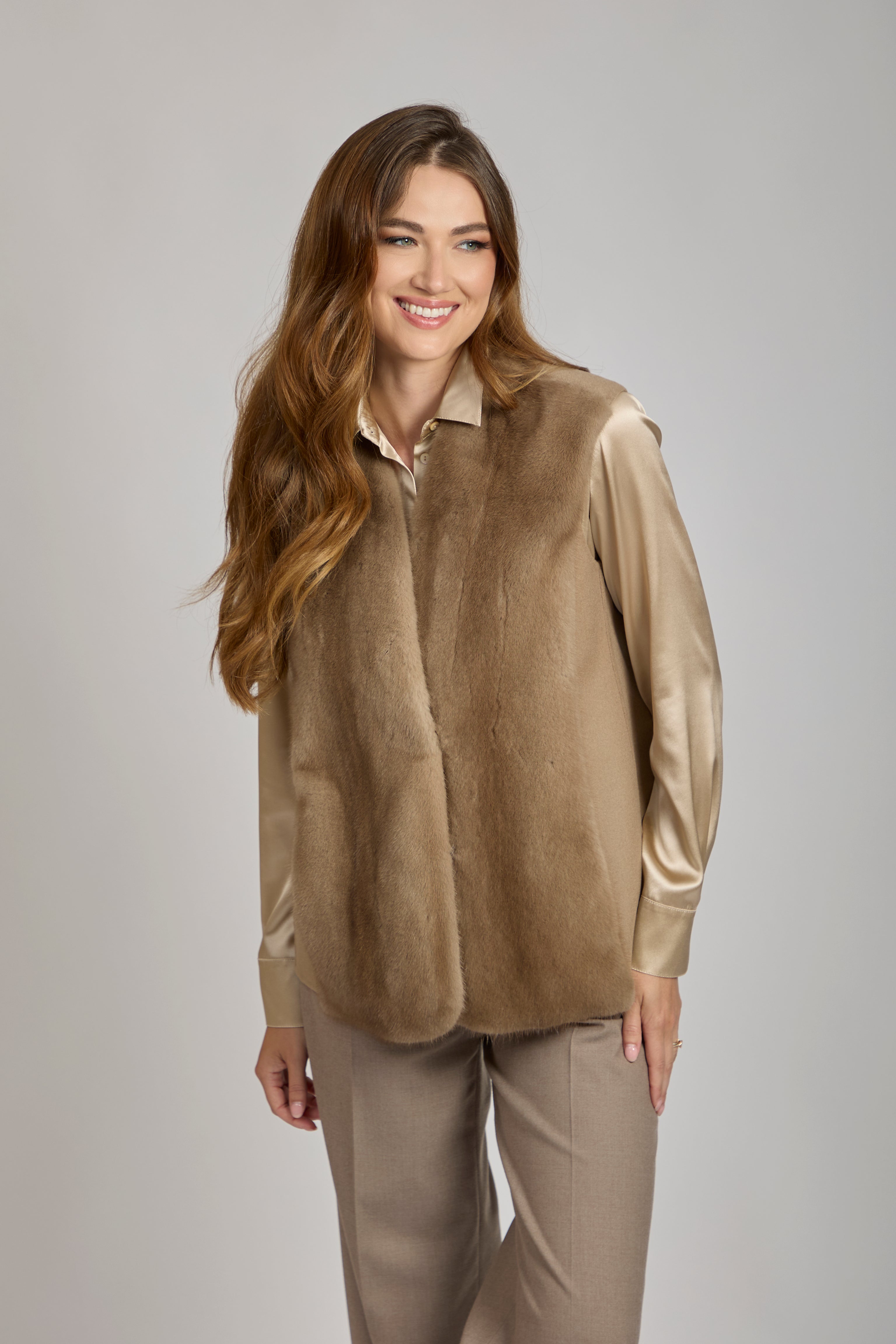 Gilet en cachemire et vison Cara