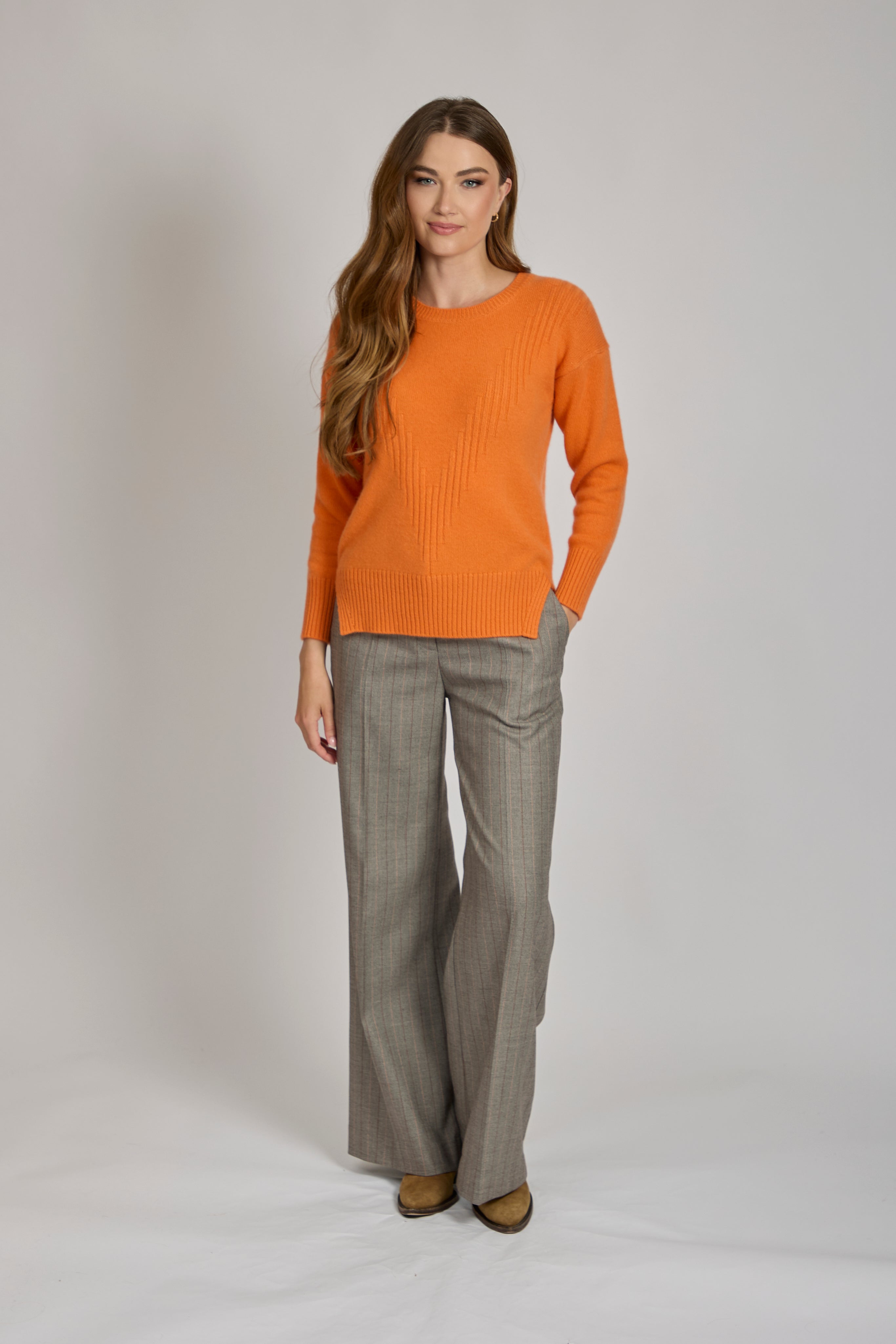 Pull ras du cou en cachemire Arancio