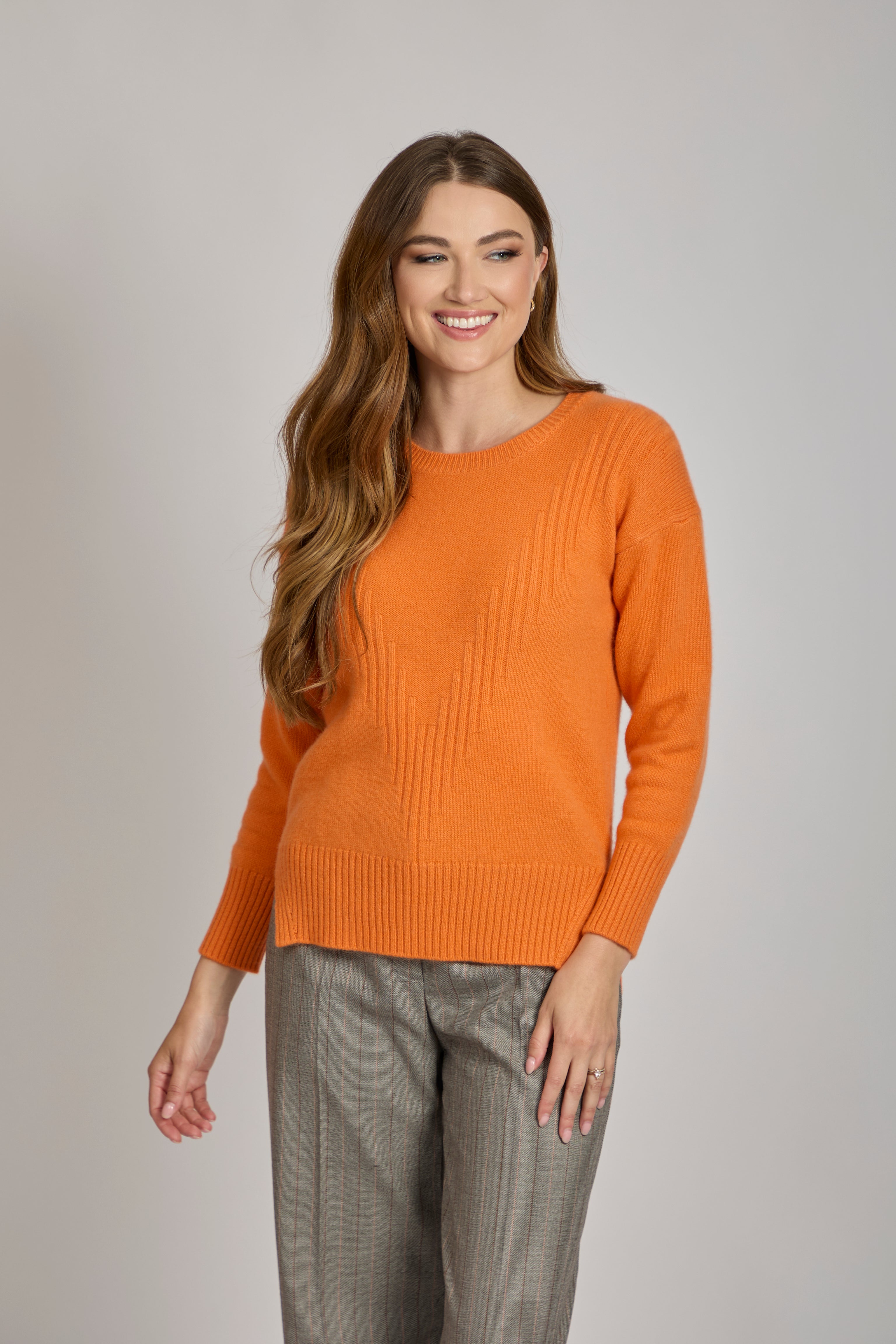 Pull ras du cou en cachemire Arancio