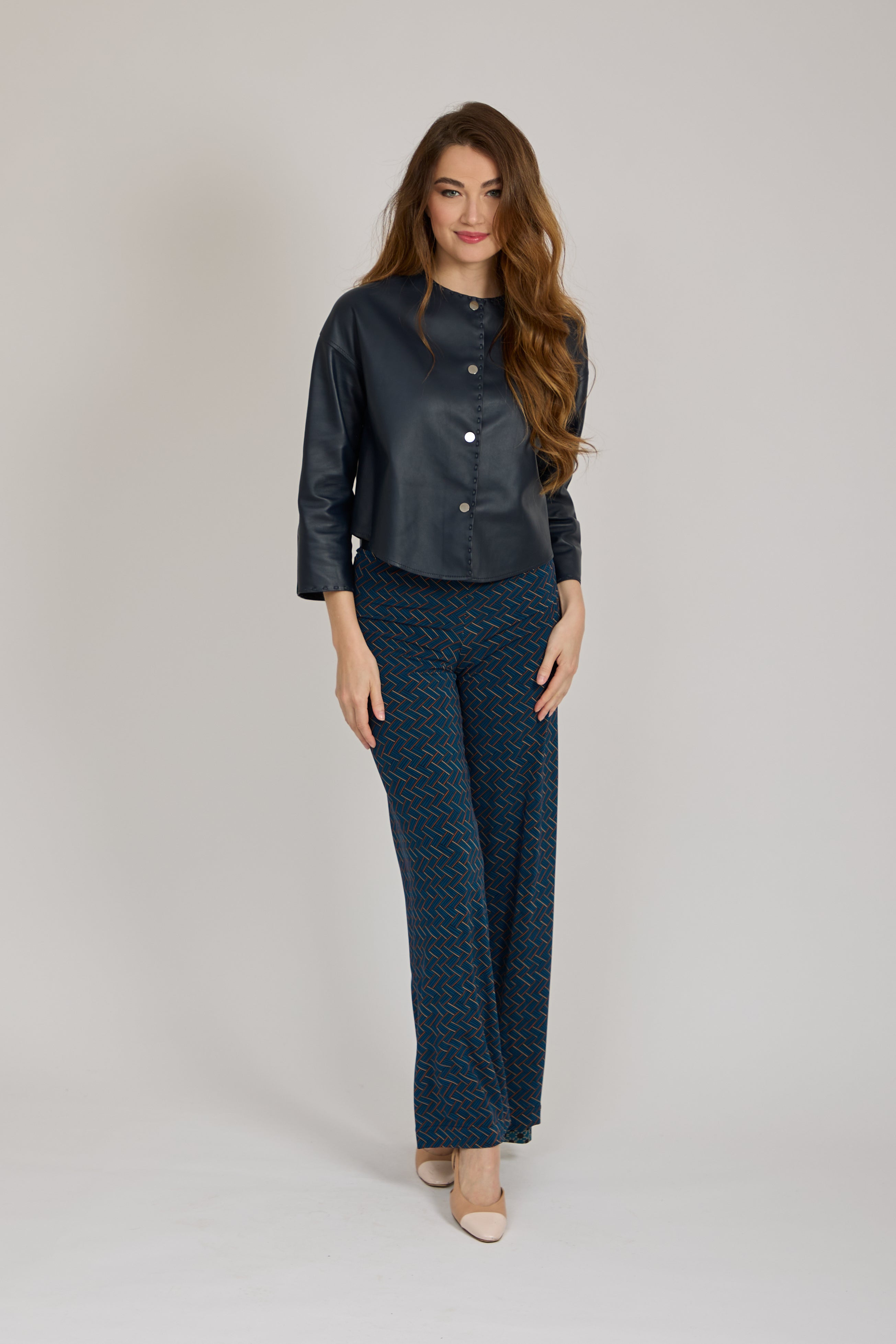 PRINTED FLARE TROUSERS