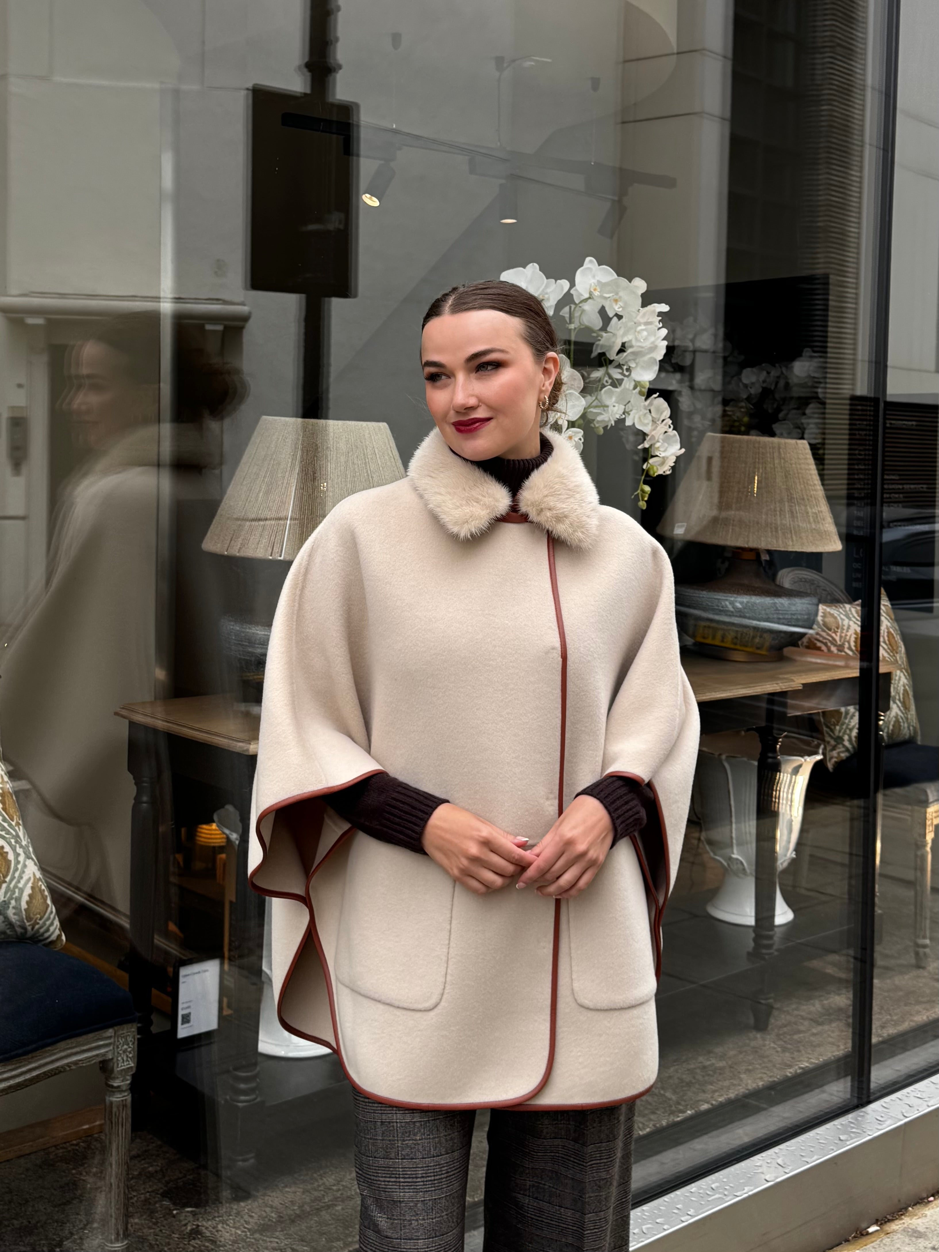 CAPE WITH MINK COLLAR