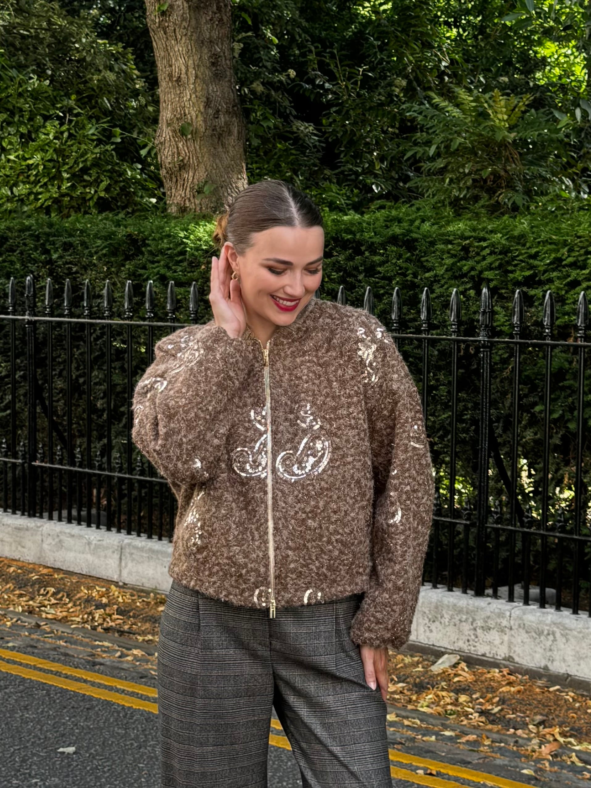 BOMBER JACKET-MARRONE