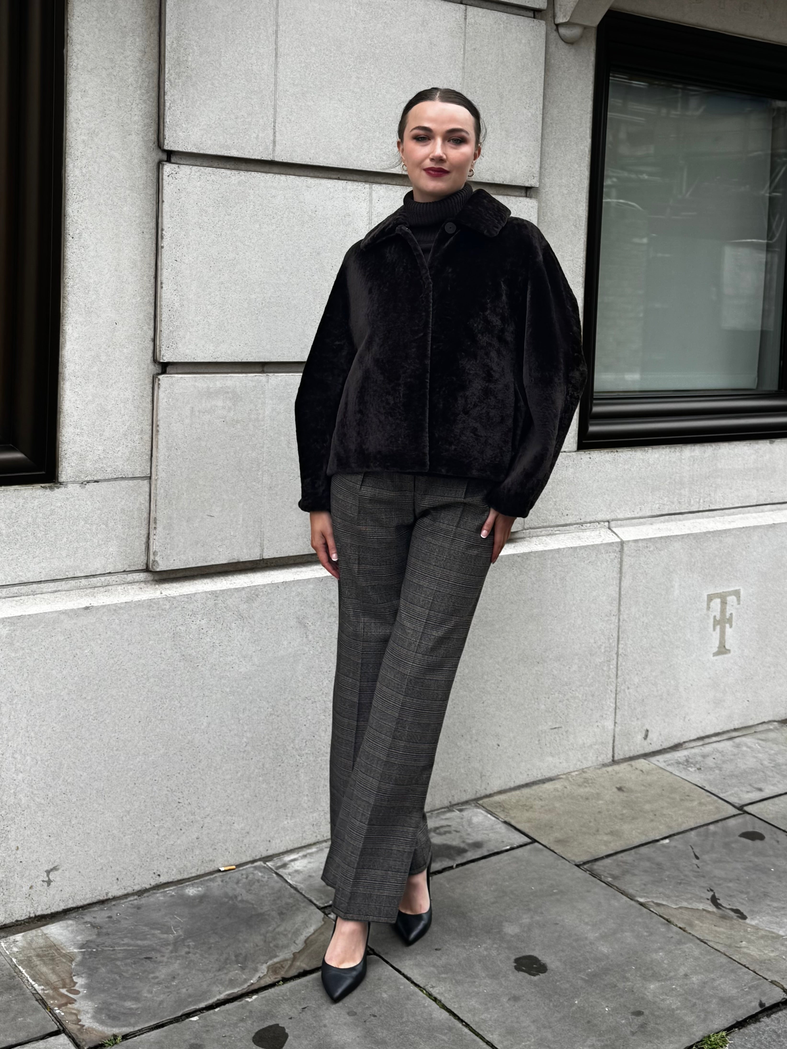SHORT SHEARLING JACKET-CARRUBA