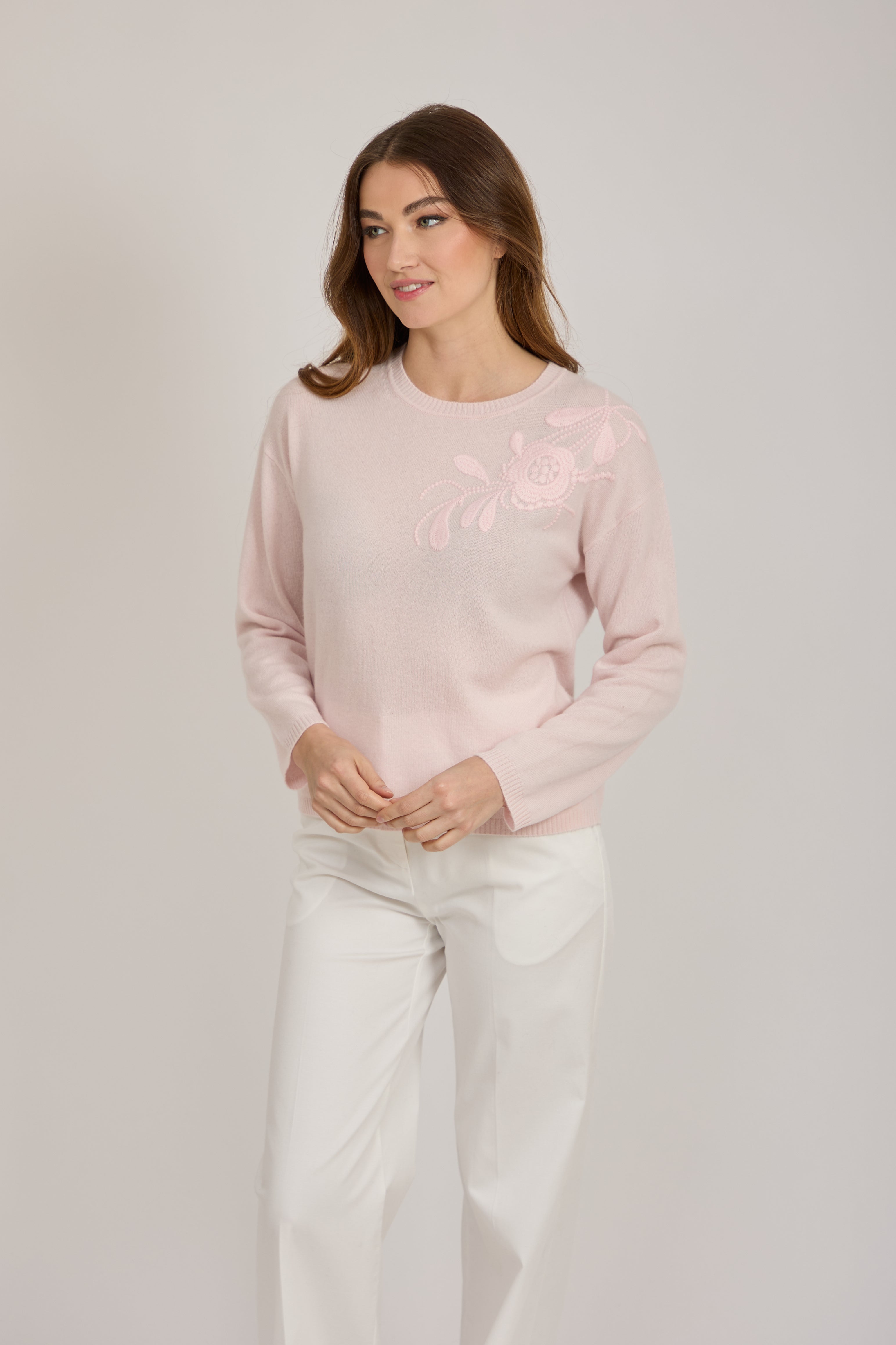 CASHMERE JUMPER WITH DETAILS-PINK