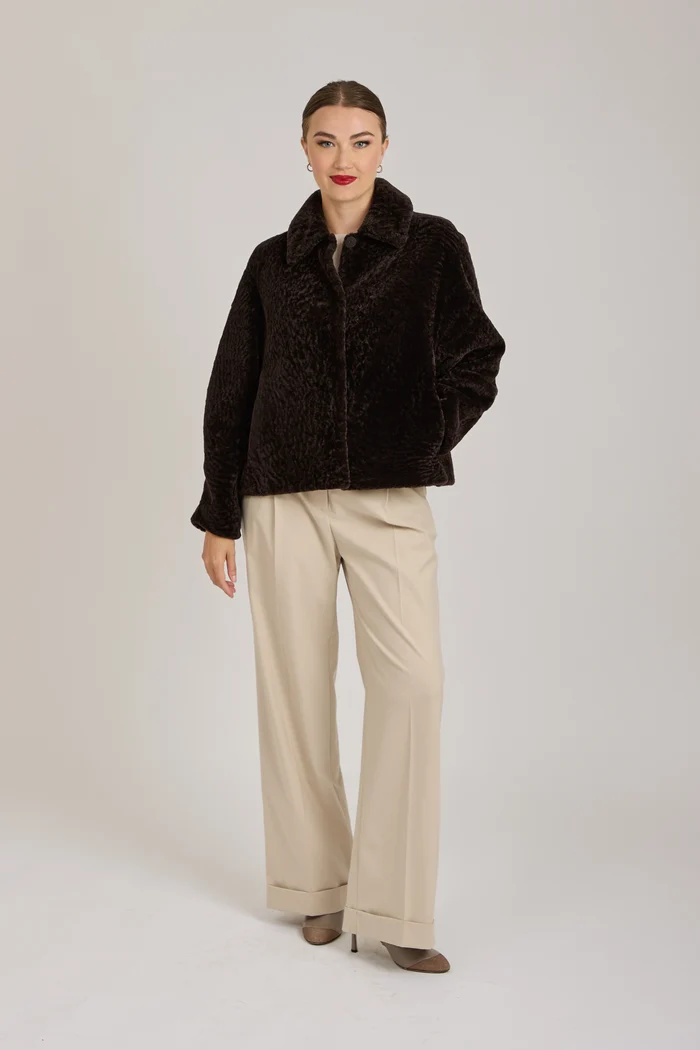 SHORT SHEARLING JACKET-CARRUBA