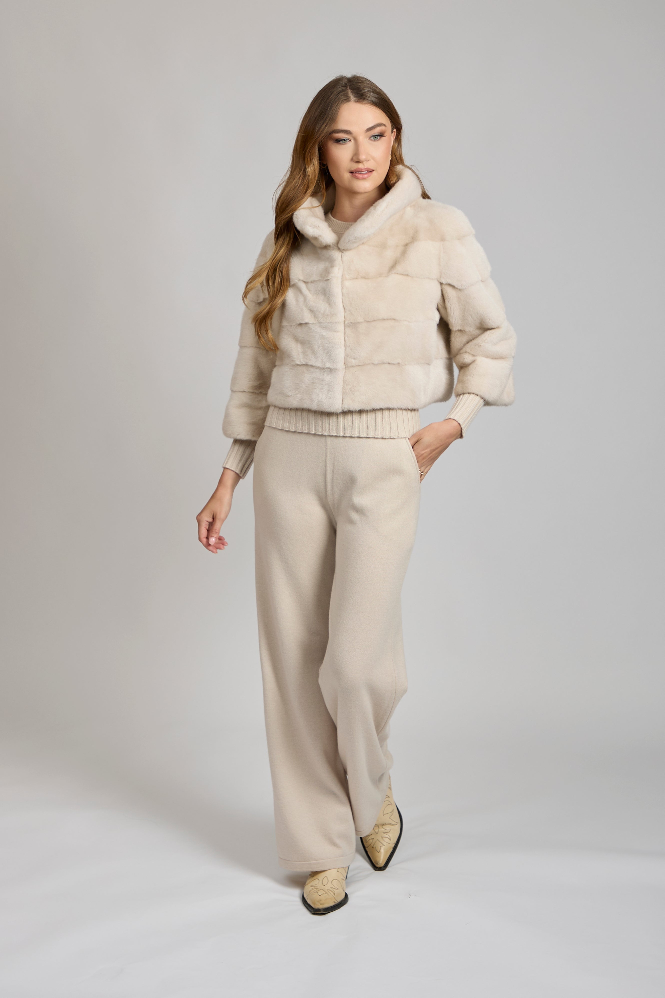 Divine Cashmere pearl bolero, cropped cashmere shrug with short sleeves and open front