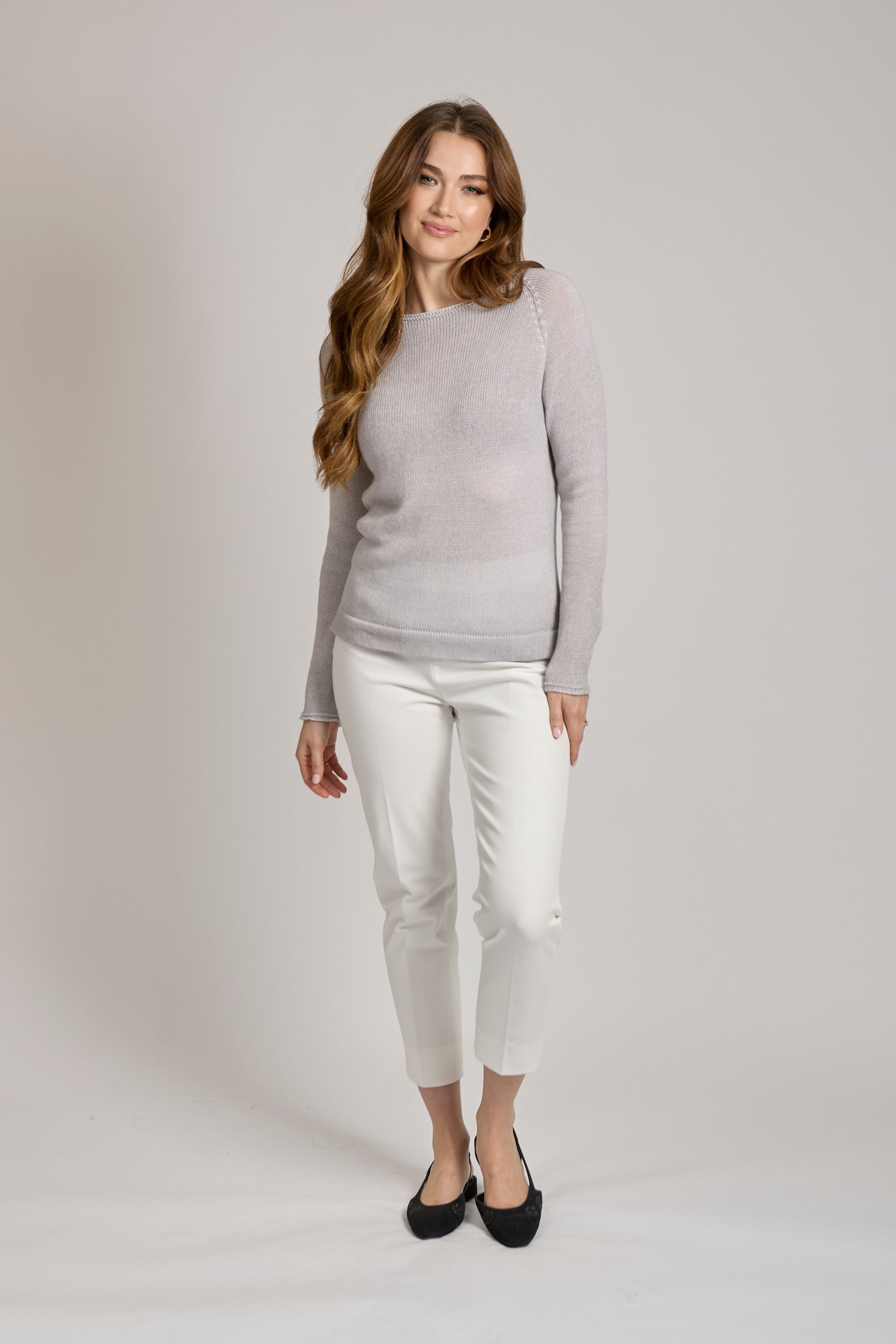 Refined cotton sweater by Divine Cashmere, fine-knit pullover