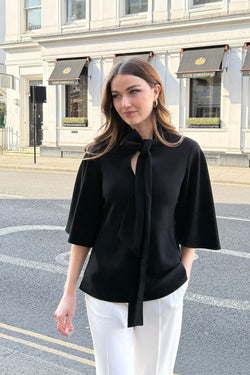 BLOUSE WITH DETAILS-BLACK