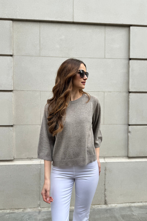 CASHMERE JUMPER-TAUPE
