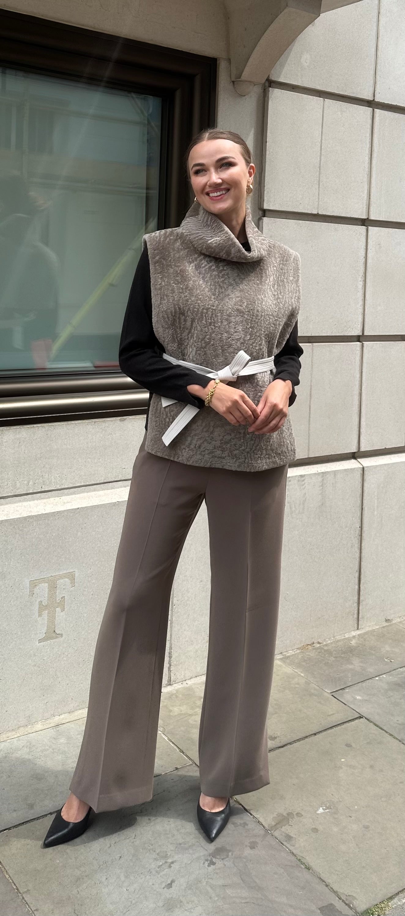 SHEARLING TOP-ANGORA