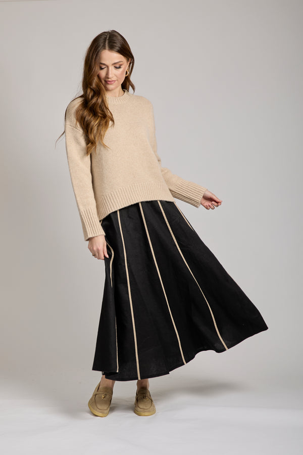 LINEN SKIRT - NERO