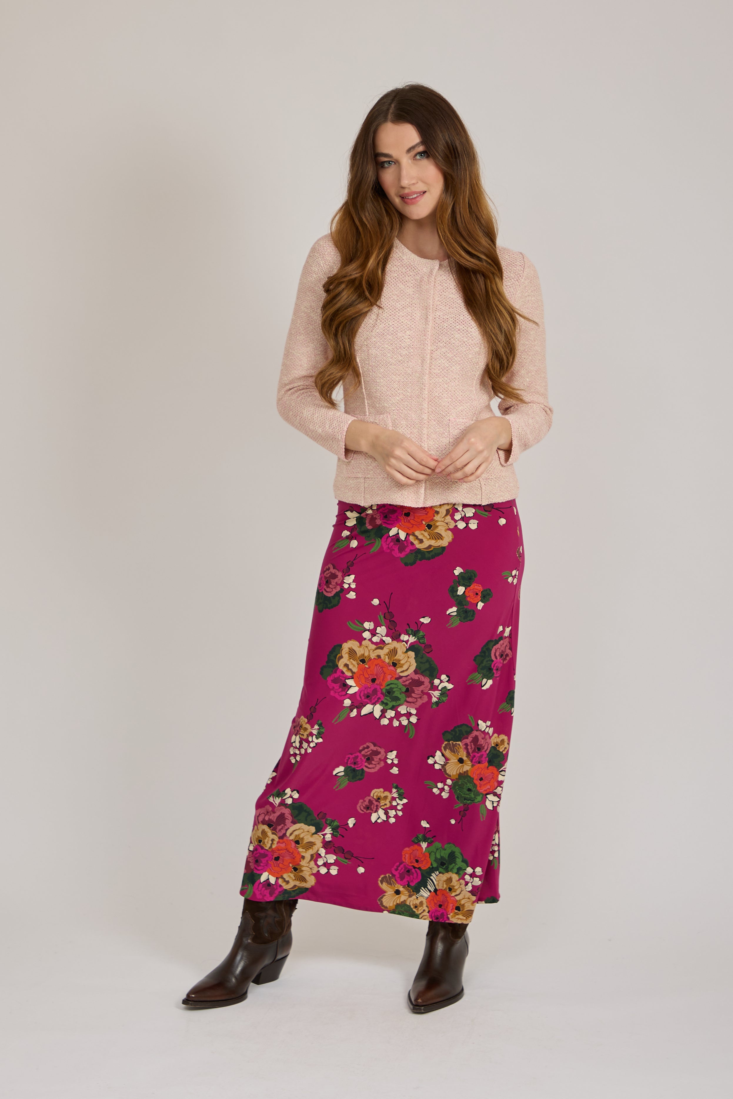 PRINTED SKIRT- PINK