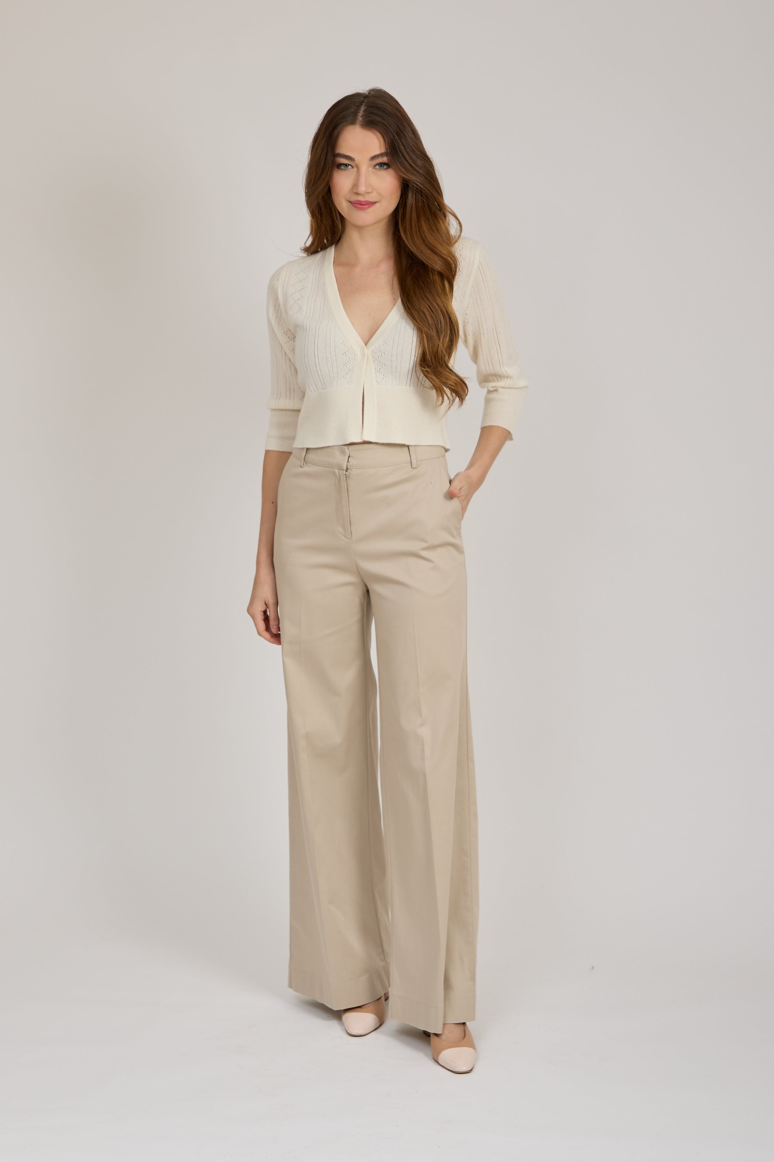 WIDE TROUSERS-SABBIA