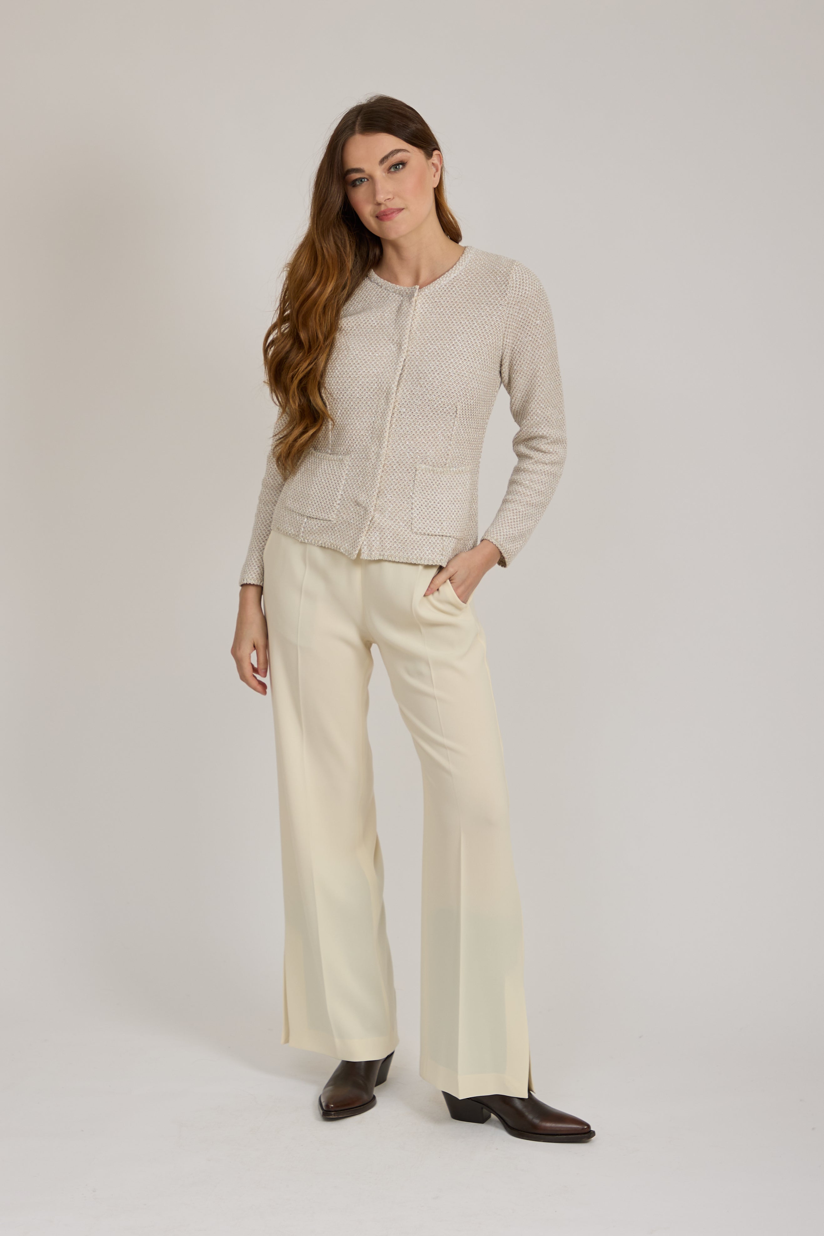 FLARE TROUSERS-OFF WHITE