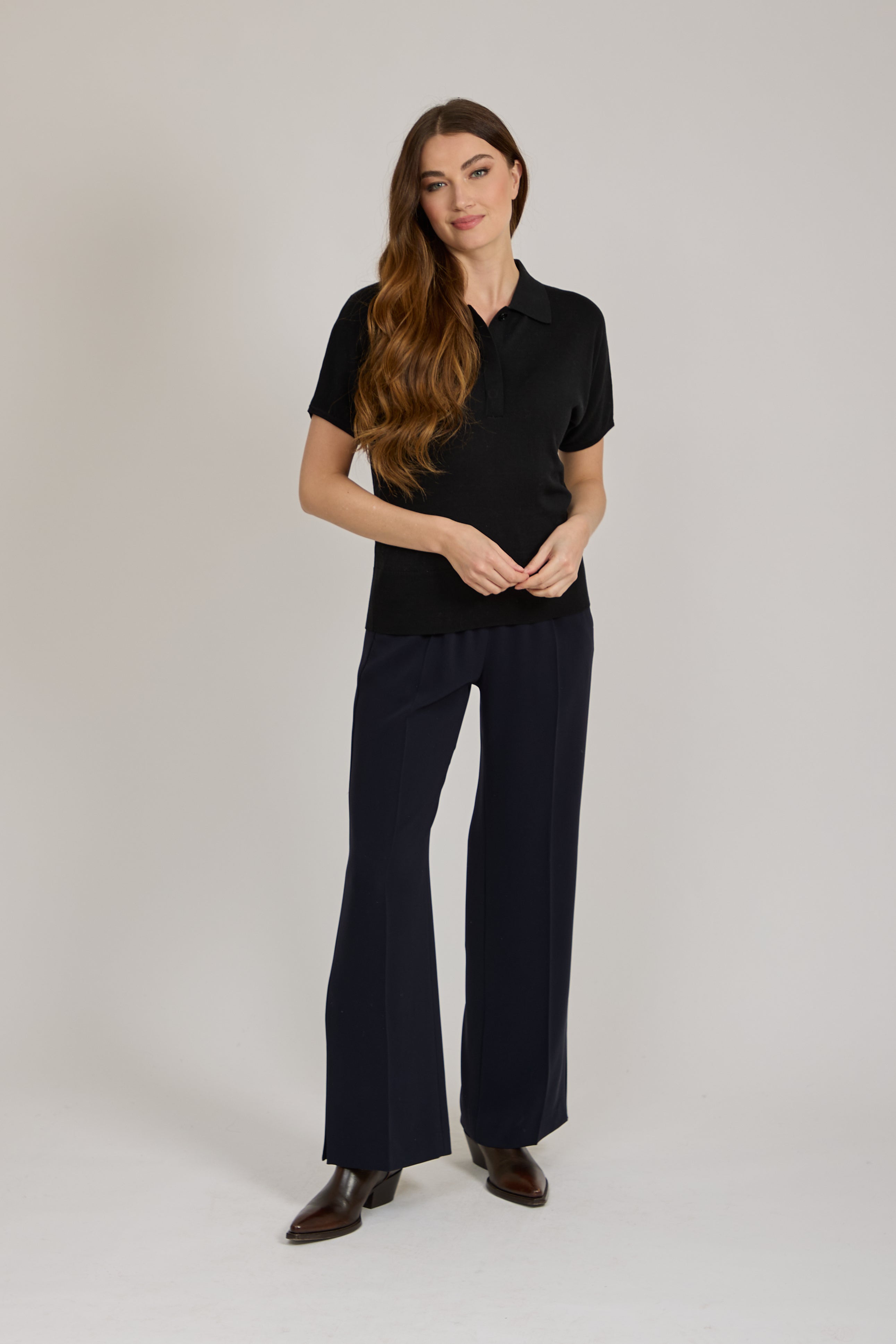 FLARE TROUSERS-BLUE