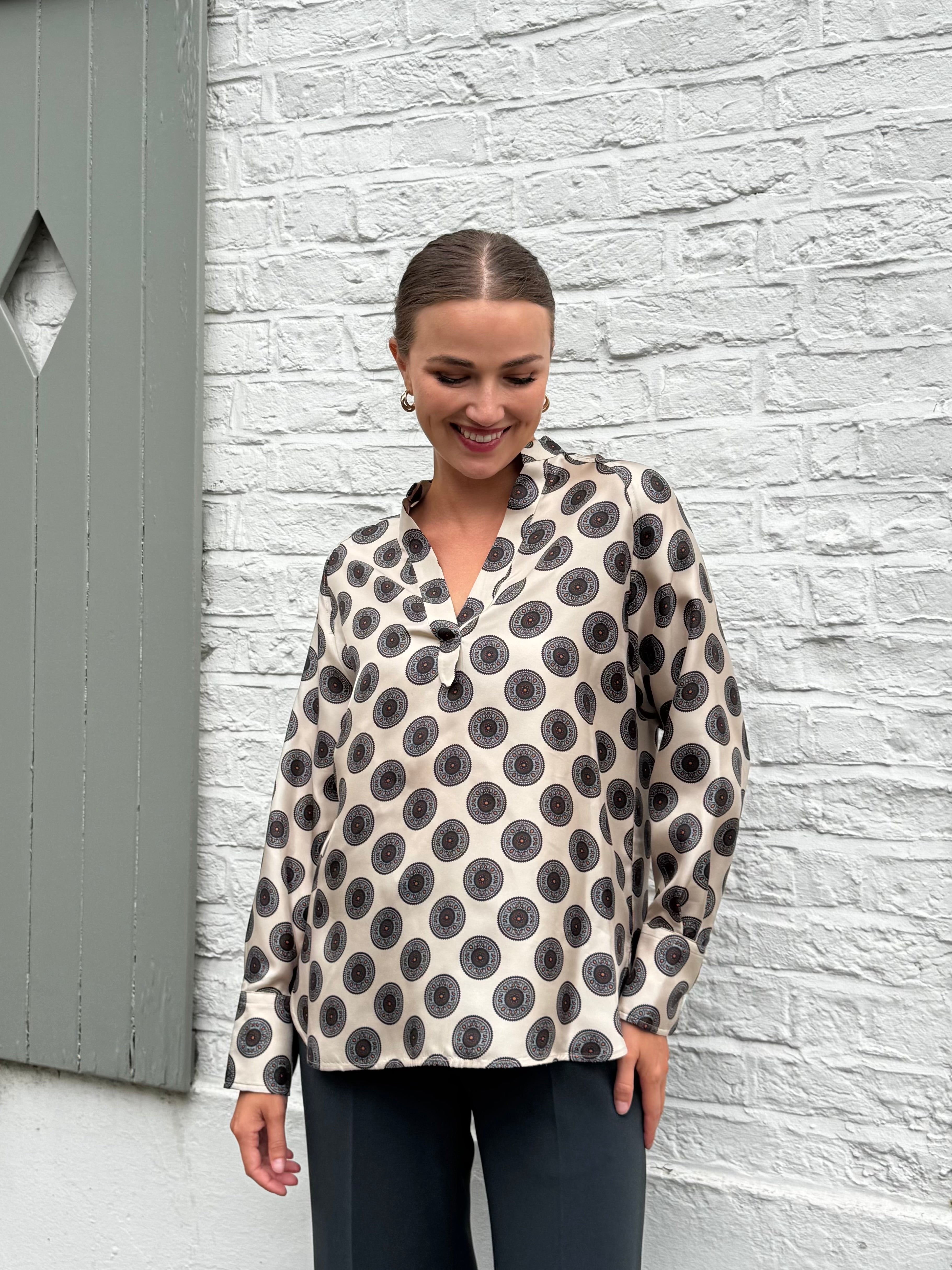 SILK PRINTED SHIRT-NOCCIOLA
