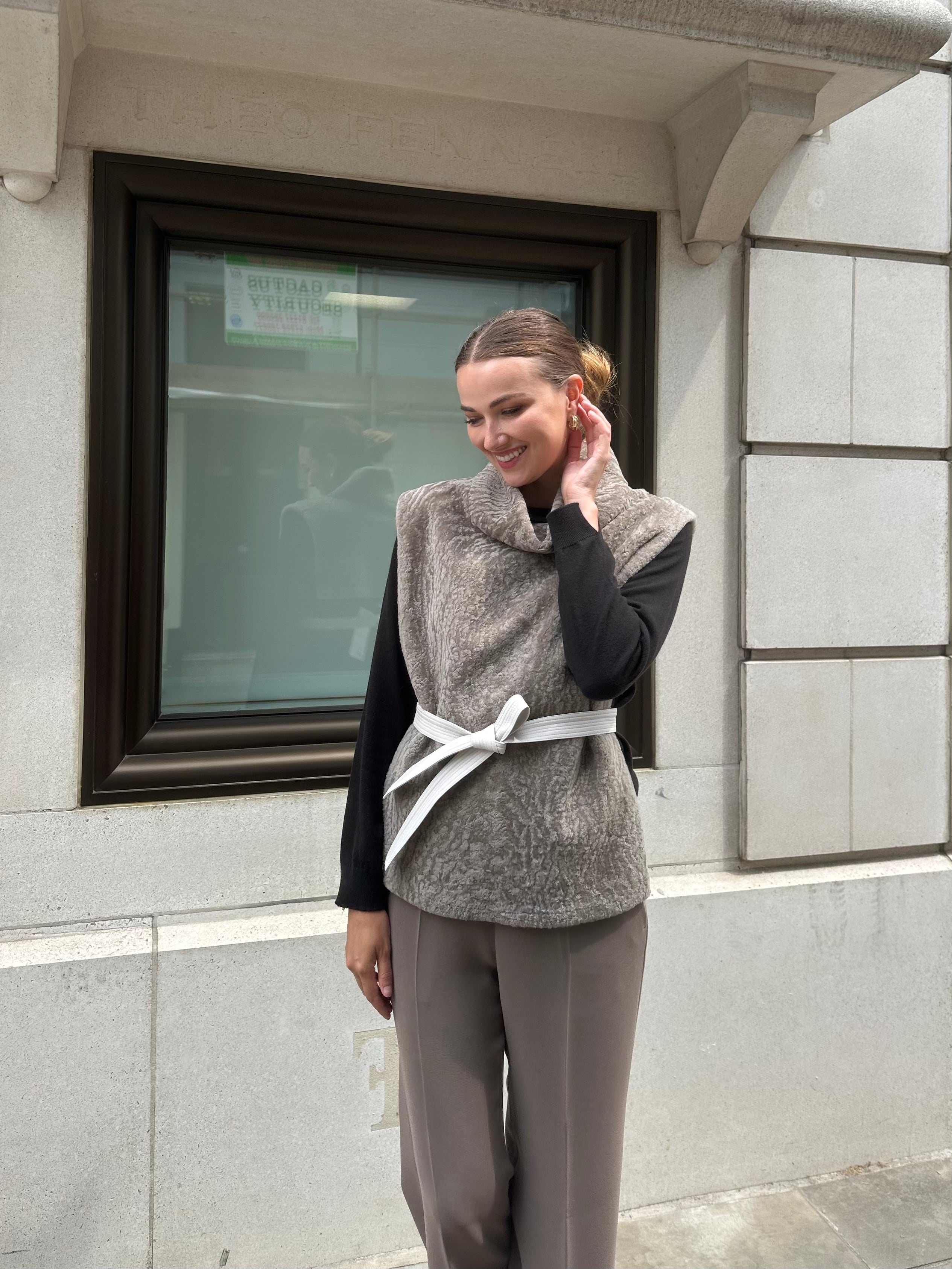 SHEARLING TOP-ANGORA