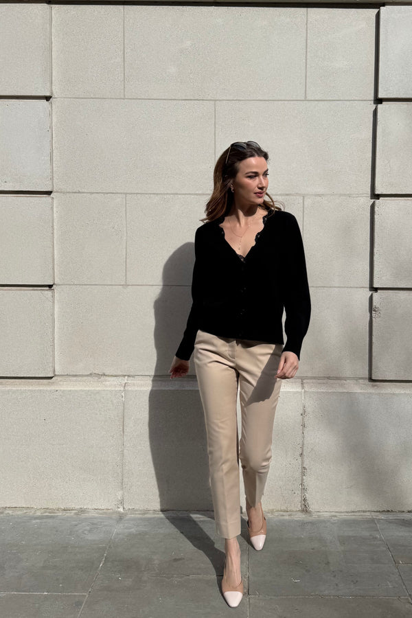 CASHMERE CARDIGAN-BLACK