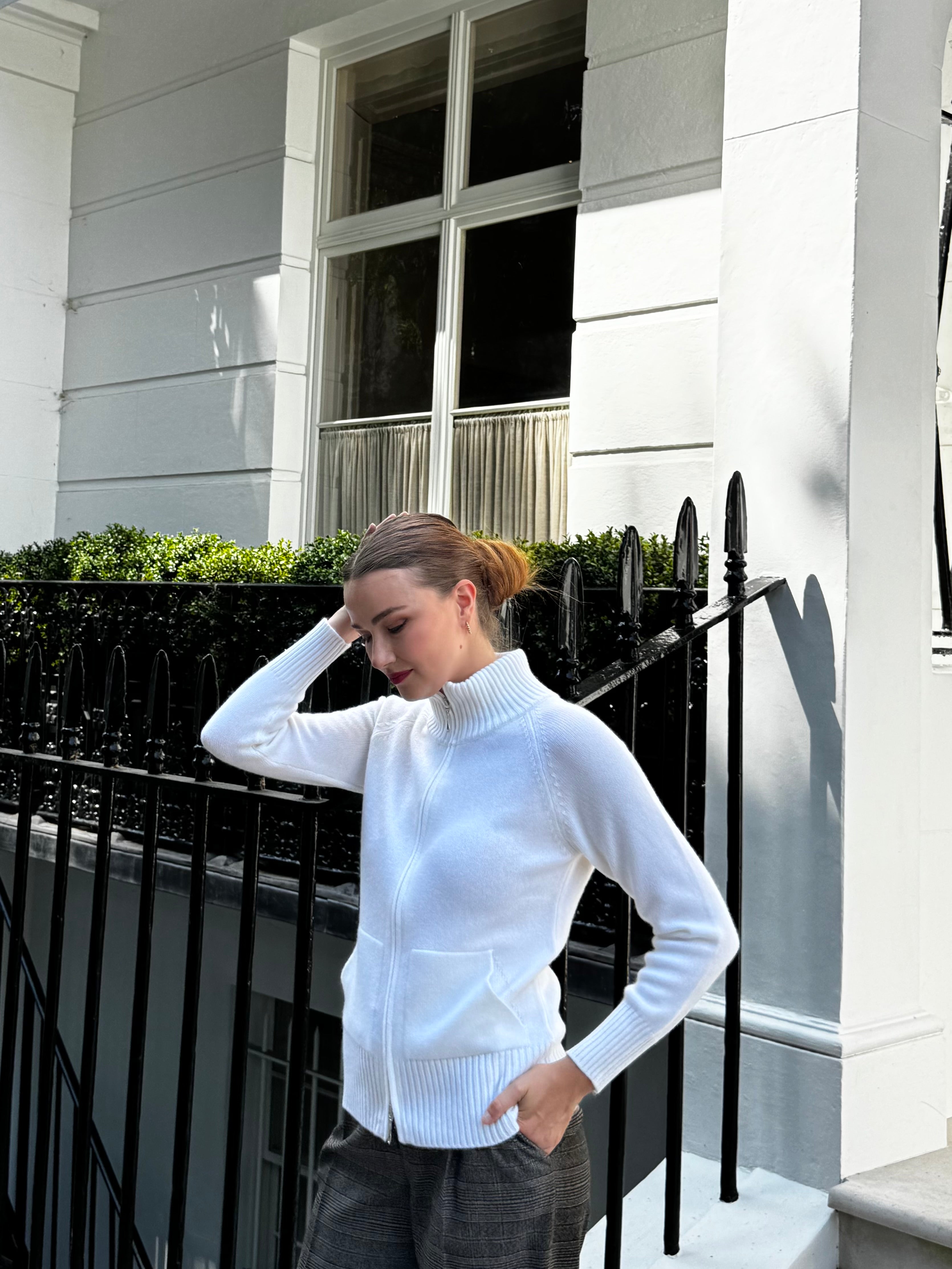 CASHMERE CARDIGAN-PANNA