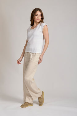 LINEN TROUSERS - BEIGE