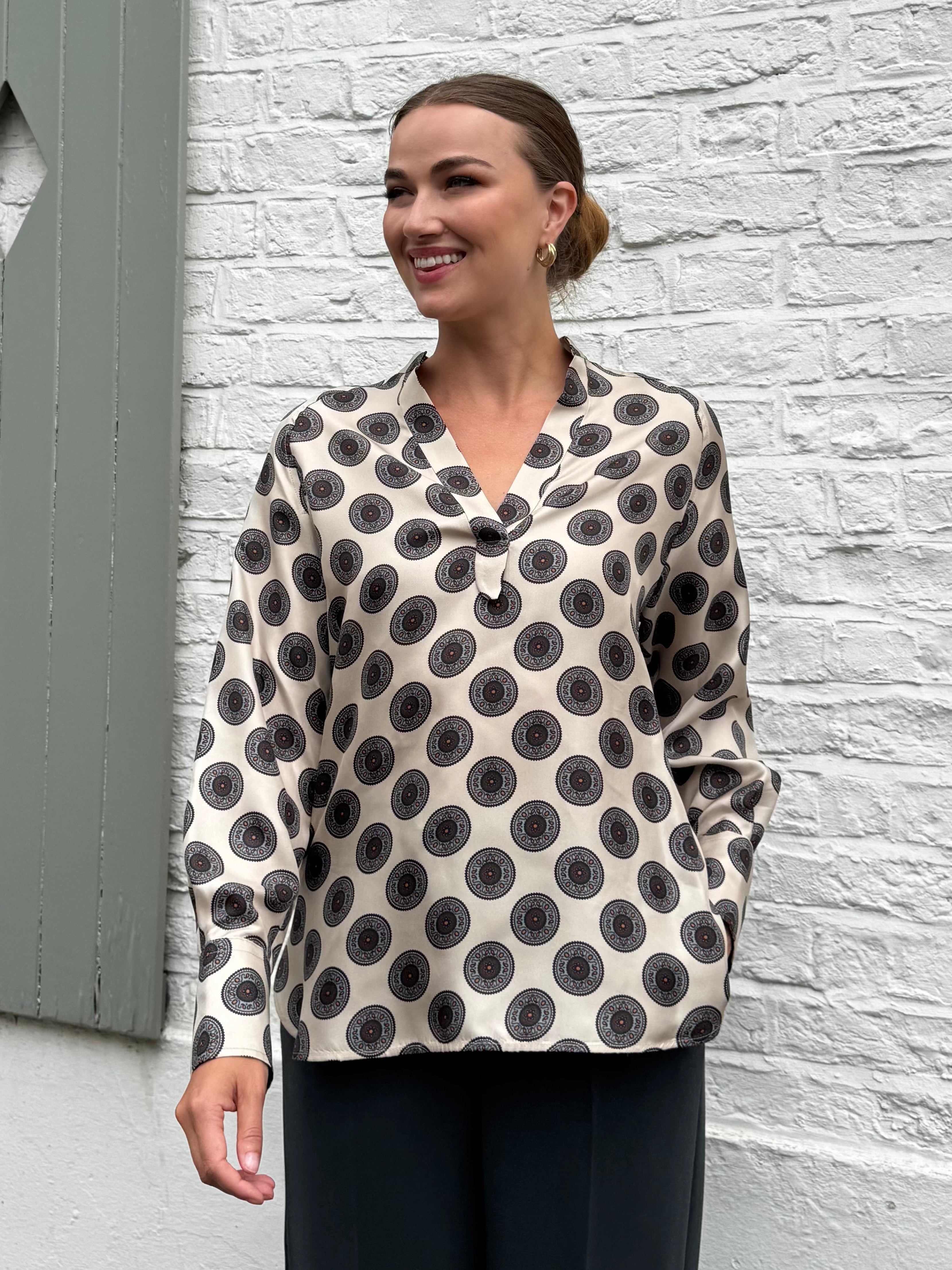 SILK PRINTED SHIRT-NOCCIOLA
