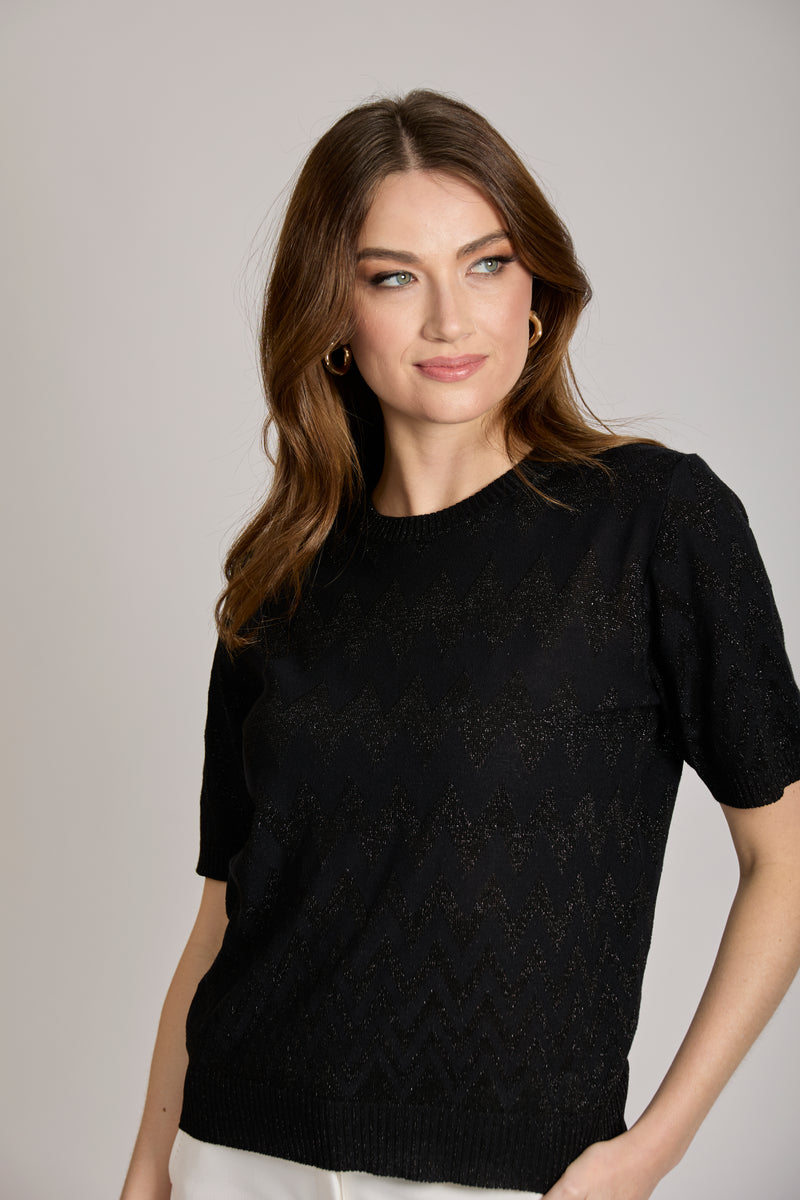 SHORT SLEEVE TOP - NERO