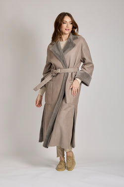 SHEARLING COAT-TAUPE