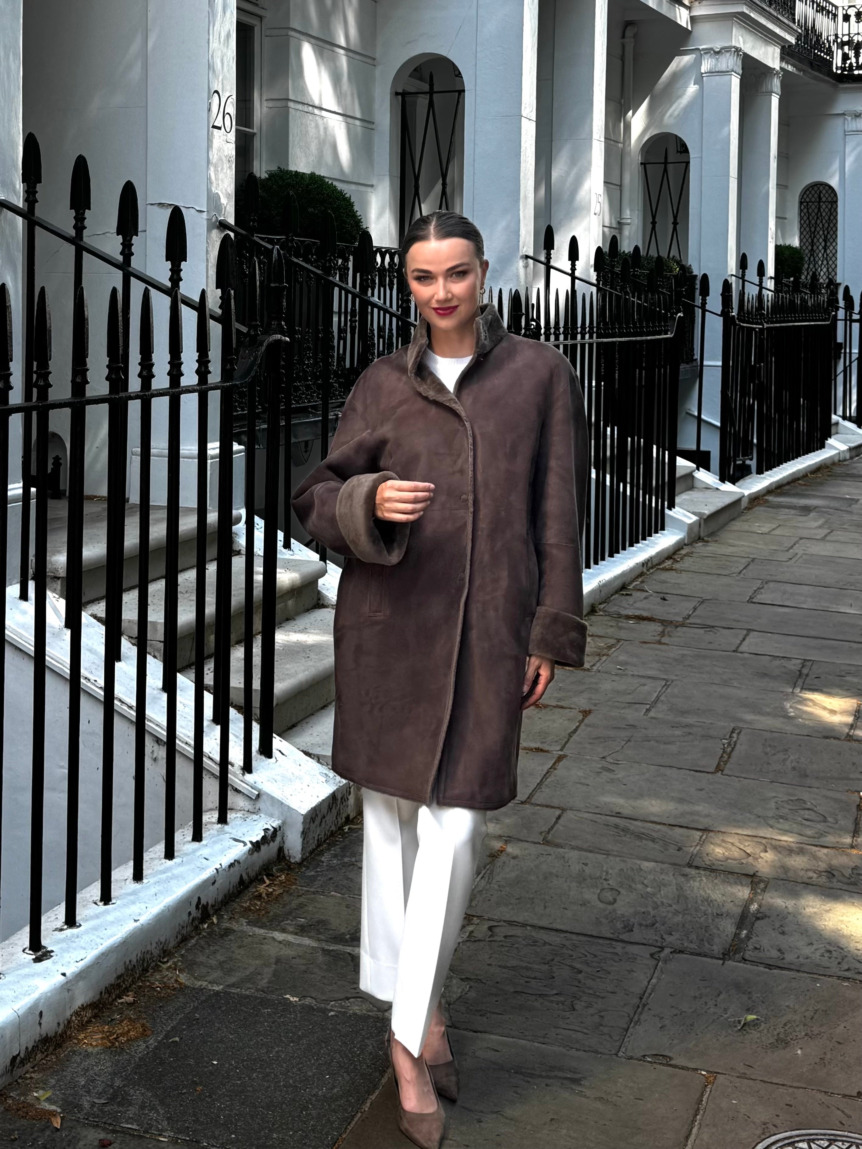 SHEARLING JACKET-BROWN
