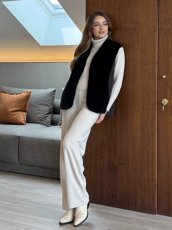 CASHMERE/MINK VEST-CARRUBA