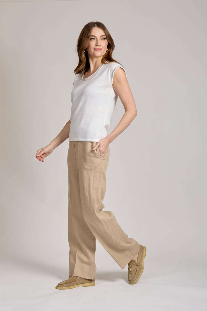 LINEN TROUSERS - DESERTO