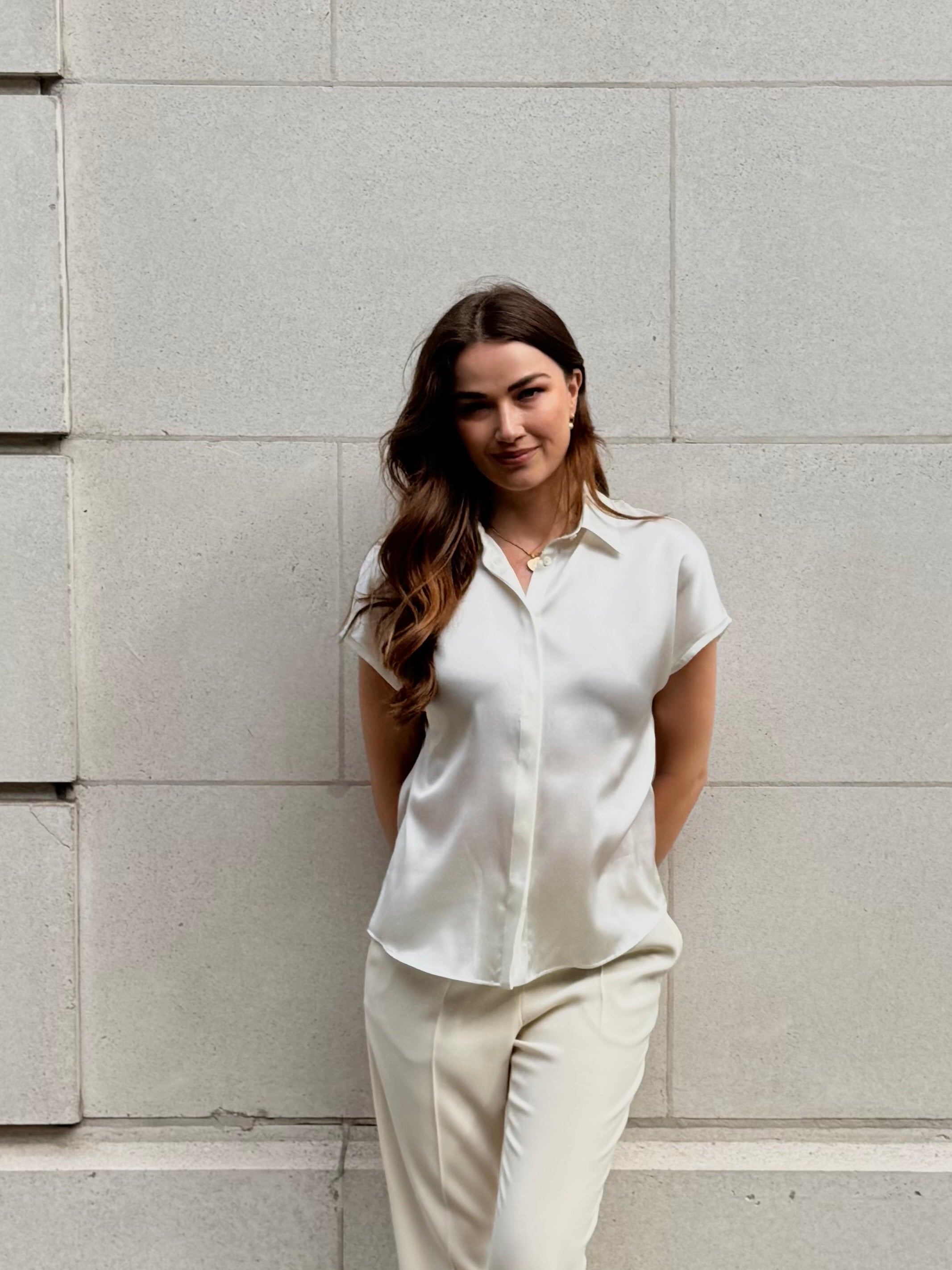 KIMONO SILK SHIRT-LATTE