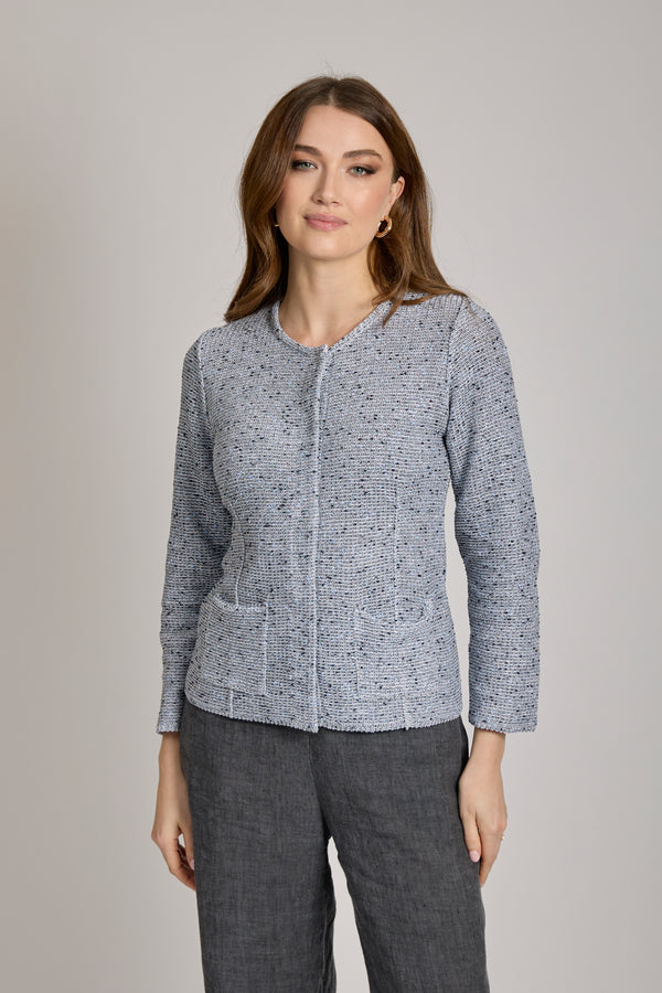 JACKET WITH LUREX - BLUE