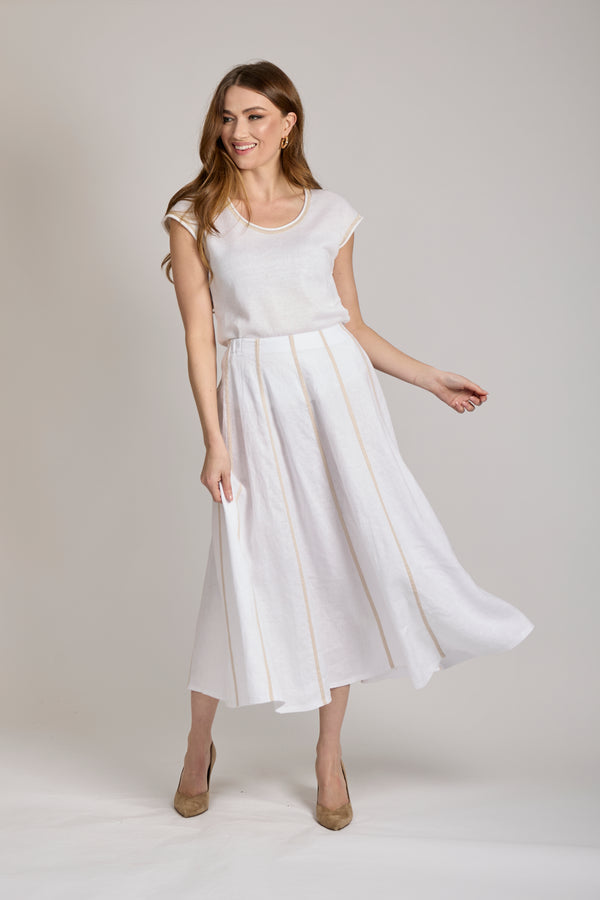 LINEN SKIRT - BIANCO