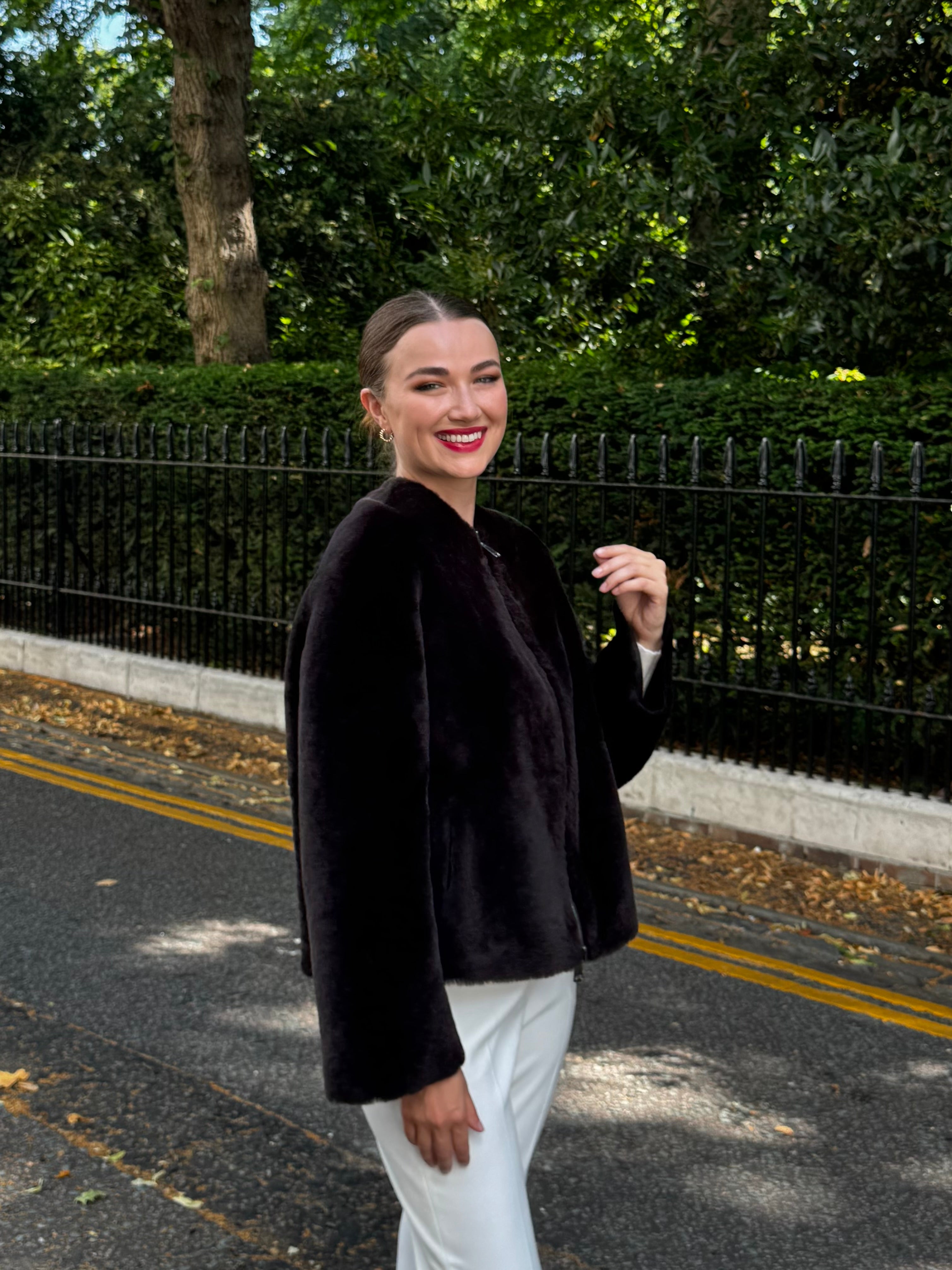 REVERSIBLE SHEARLING JACKET-CARRUBA