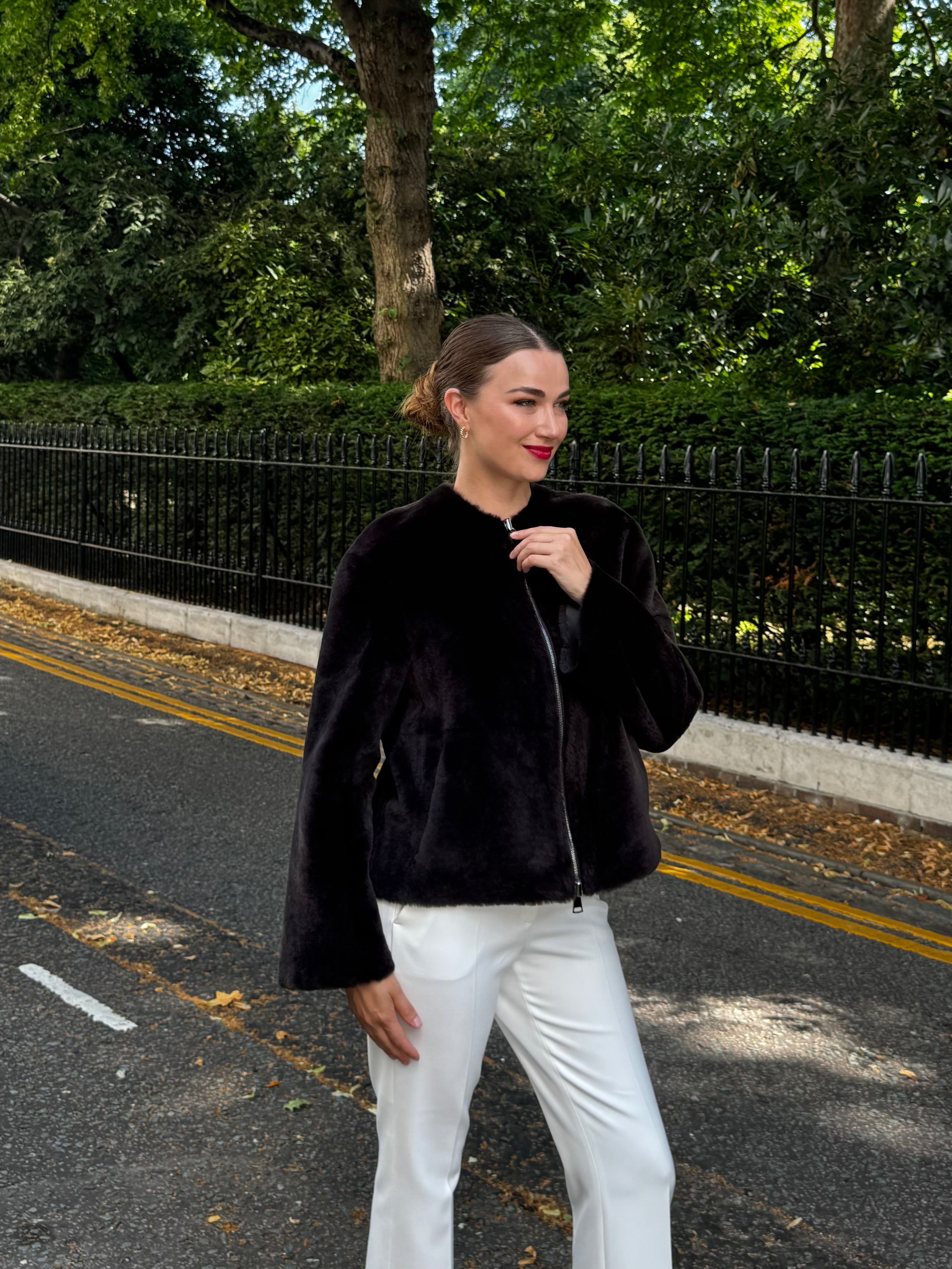 REVERSIBLE SHEARLING JACKET-CARRUBA