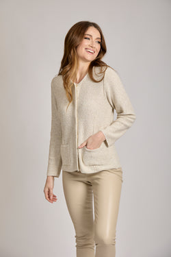 JACKET WITH LUREX - PALE GOLD