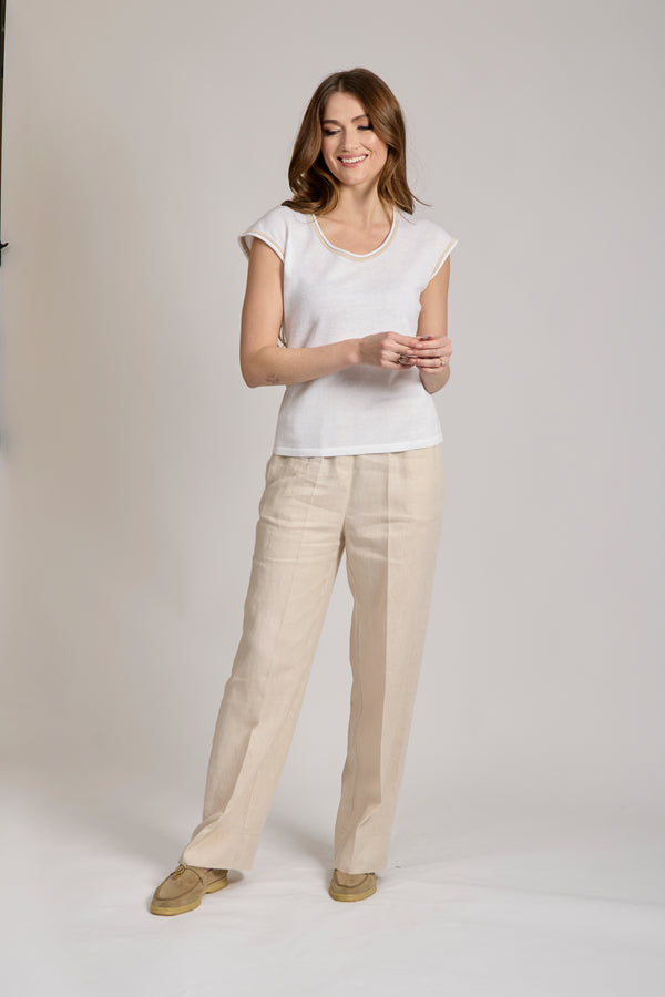 LINEN TROUSERS - BEIGE