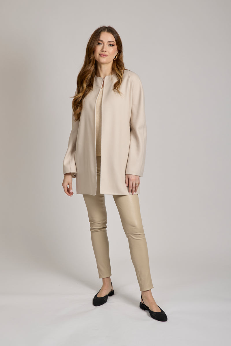 JACKET WITH BELT-SPRING BEIGE