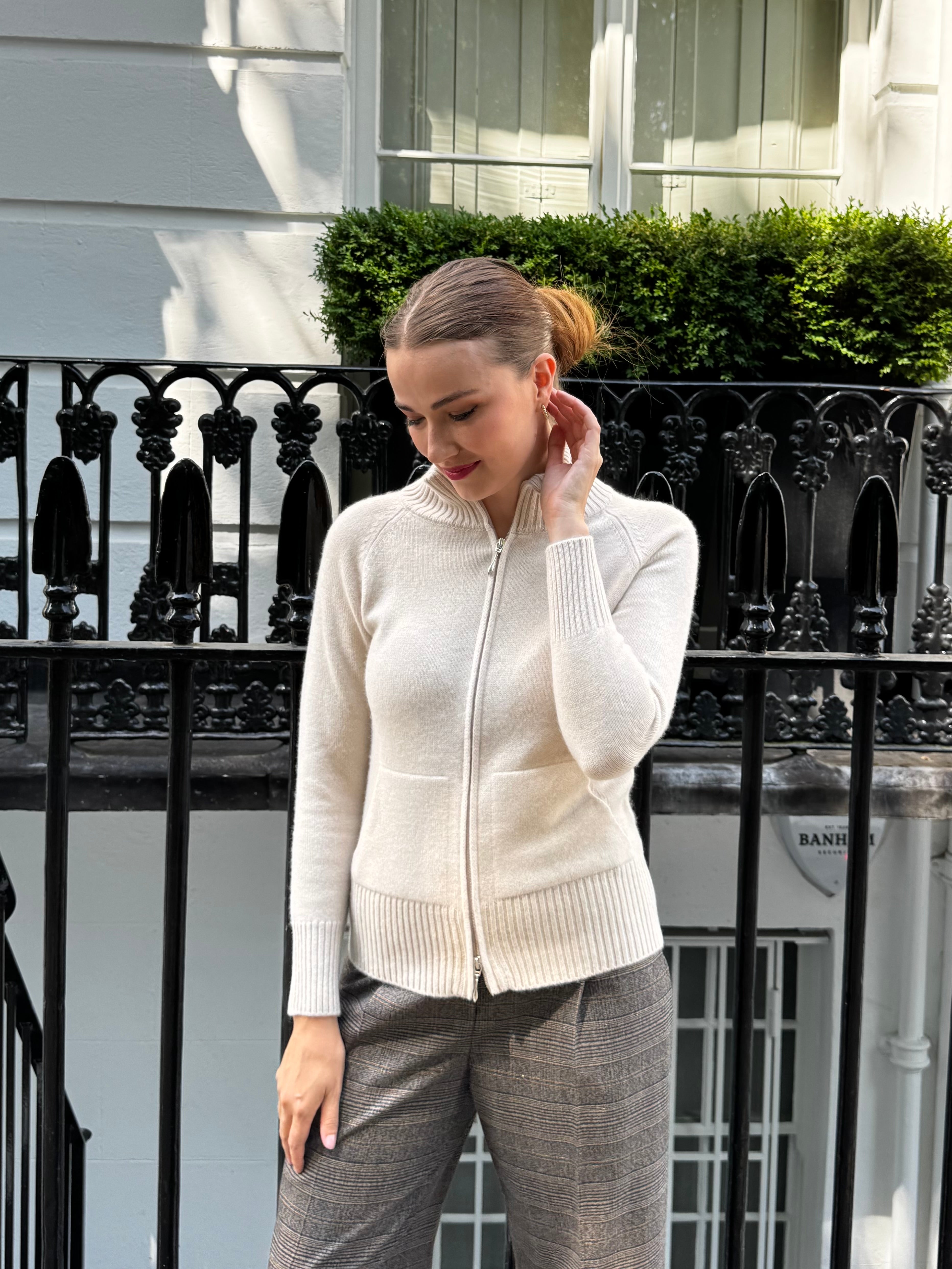CASHMERE CARDIGAN-BEIGE