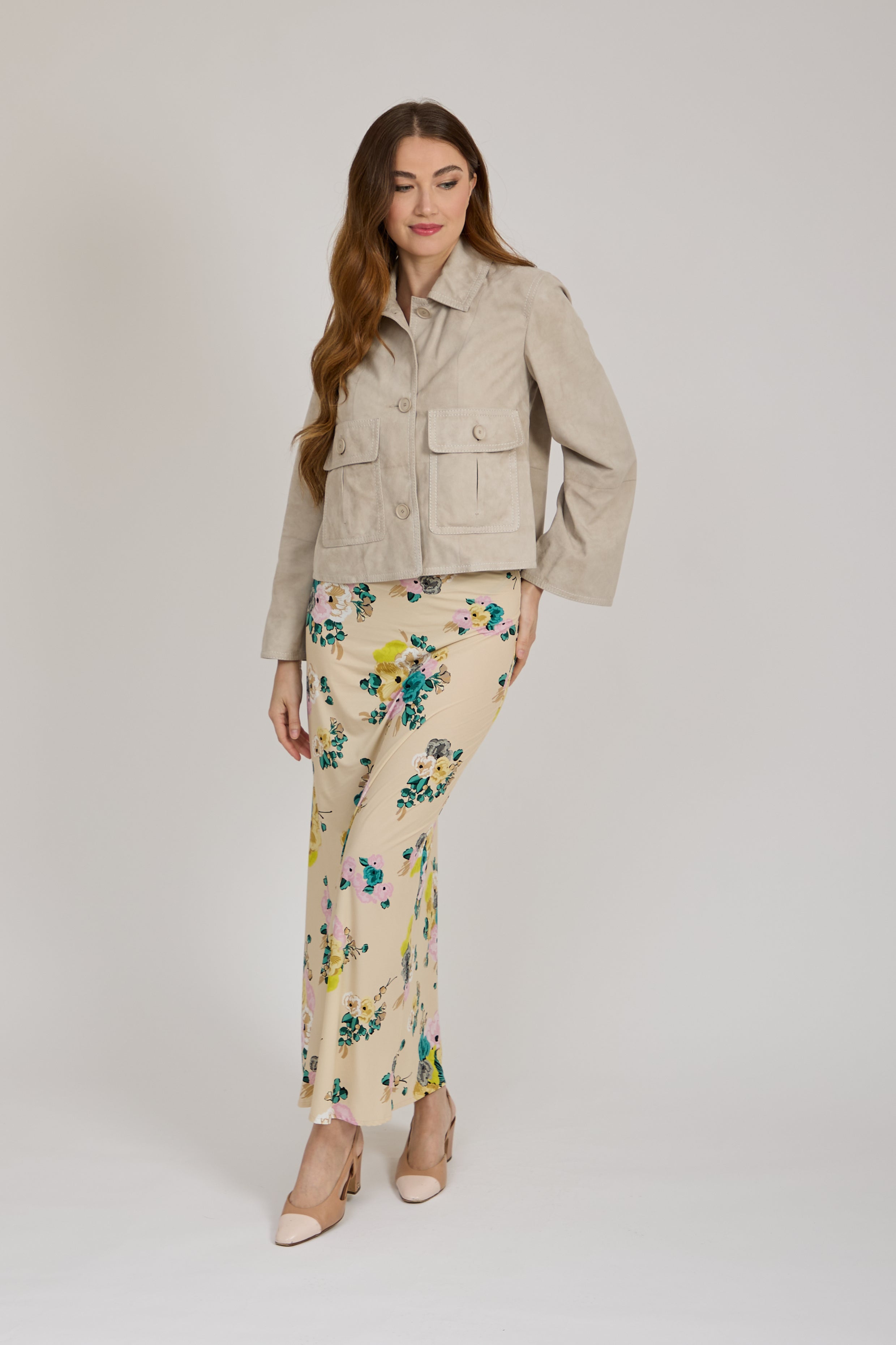 SHORT SUEDE JACKET-MASTICE