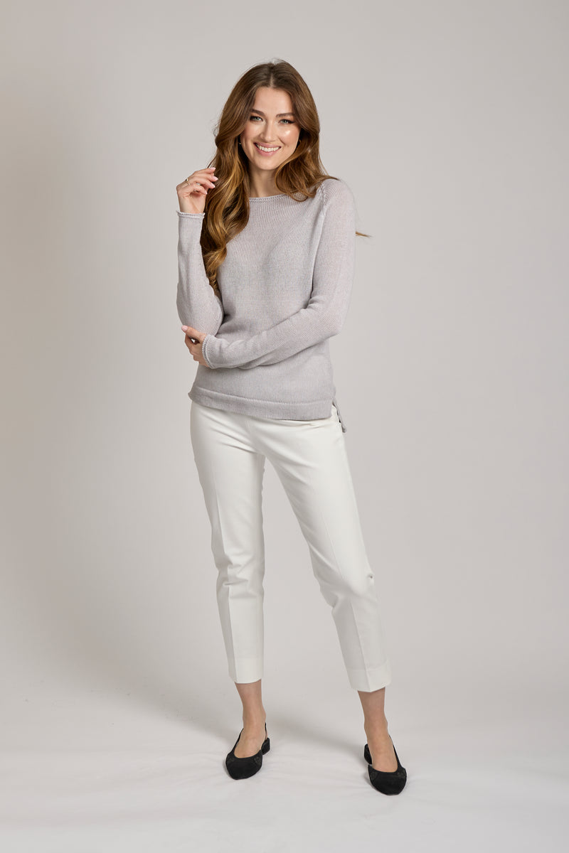 COTTON SWEATER - PLATINO