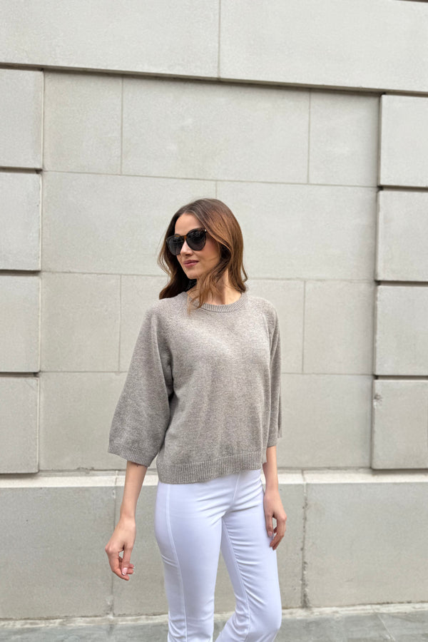CASHMERE JUMPER-TAUPE