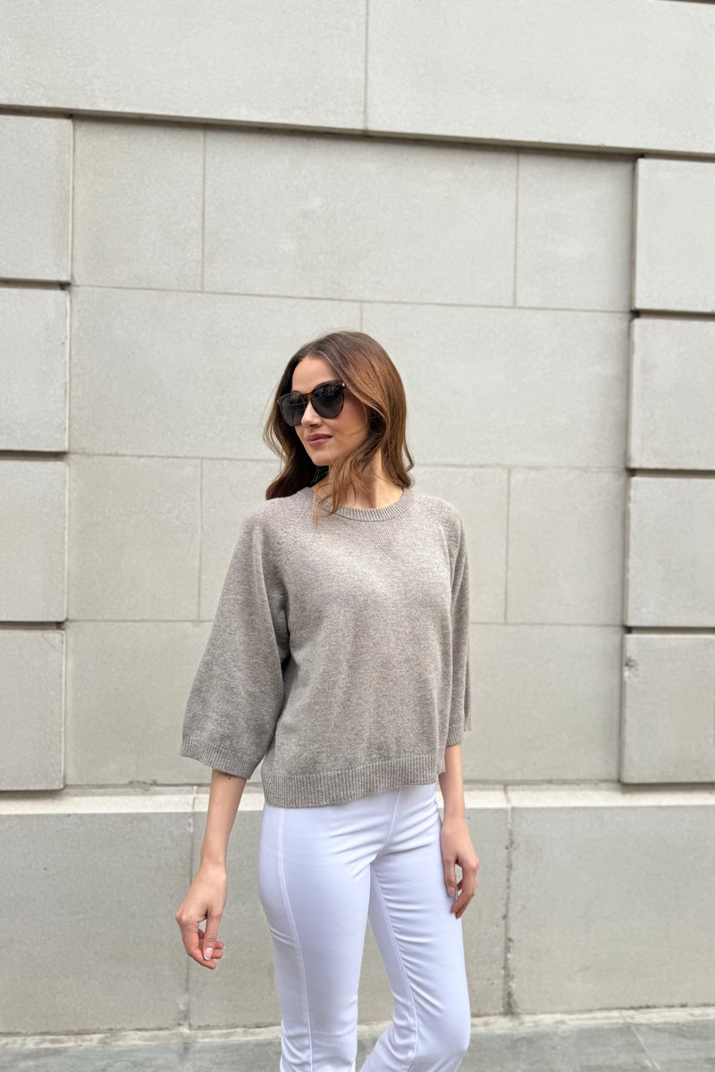 CASHMERE JUMPER-TAUPE