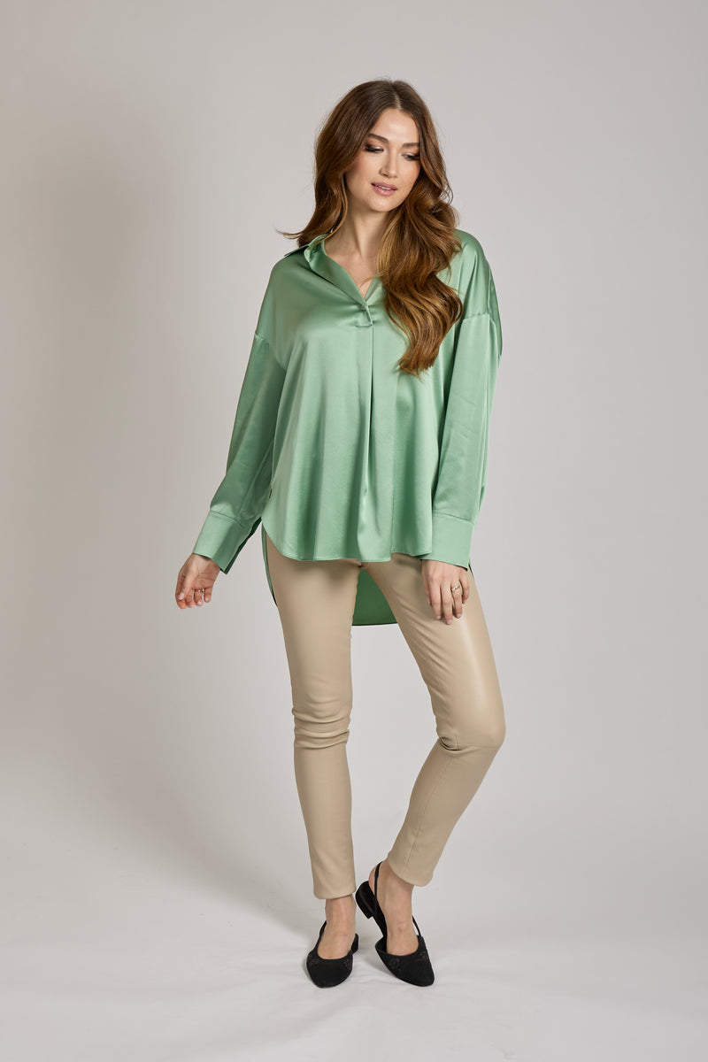 SILK SHIRT - MATCHA